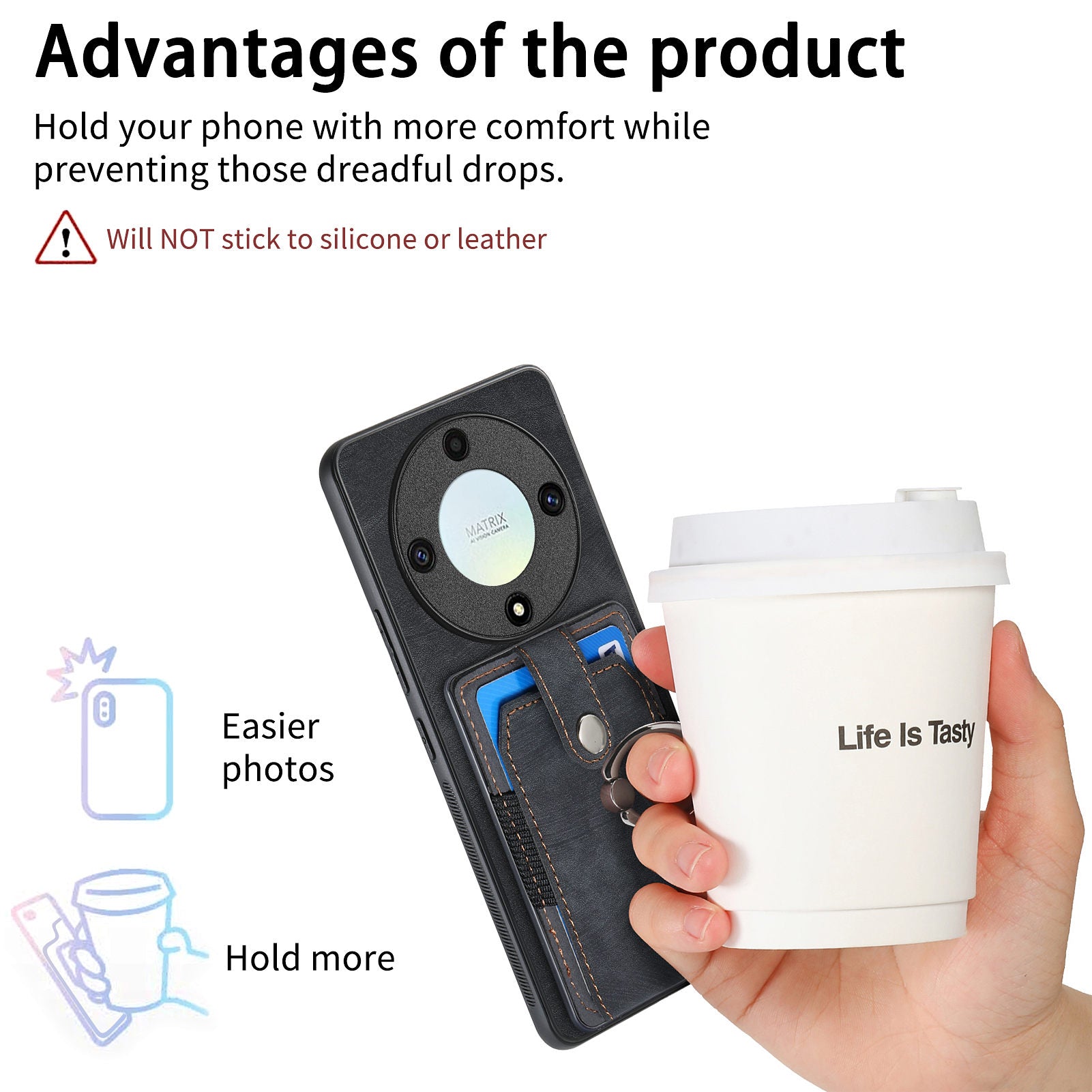 D2 For Honor X40 5G / X9a 5G / Magic5 Lite 5G Case Card Holder Kickstand Leather+TPU Cover