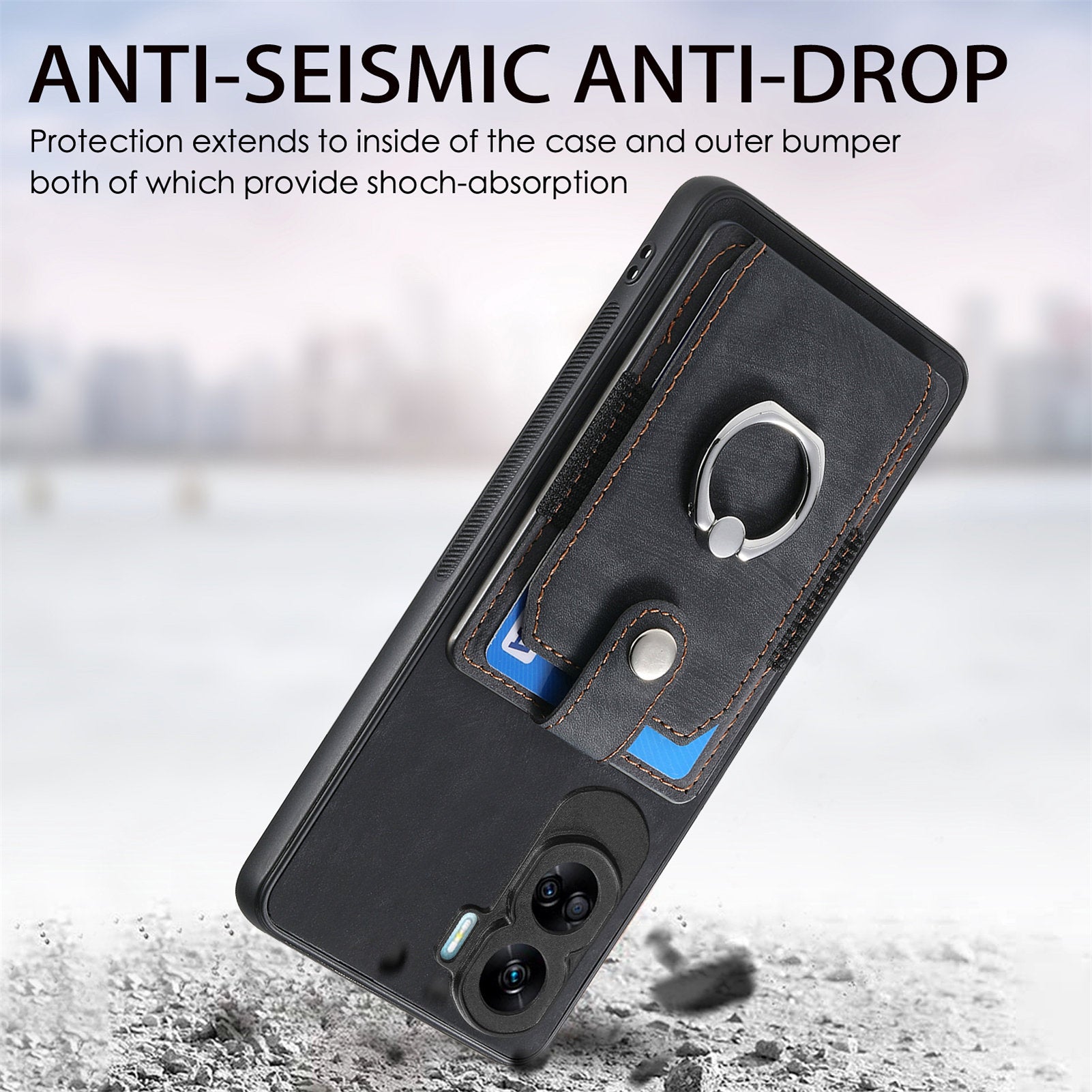 D2 For Honor X50i 5G / 90 Lite 5G Case Kickstand Anti-Drop Leather Coated TPU Shell