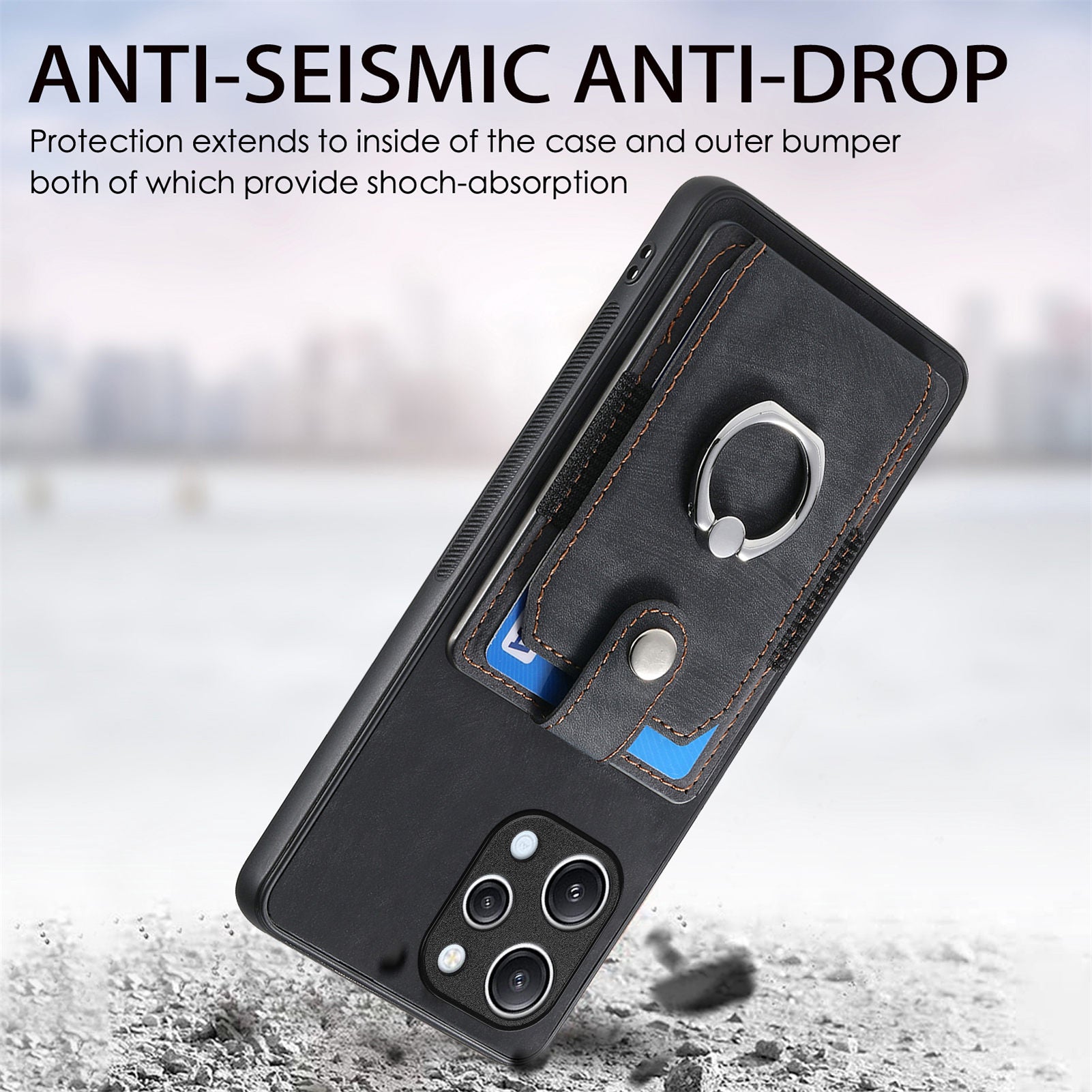 D2 For Xiaomi Redmi 12 4G / Redmi 12 5G (Global) / Poco M6 Pro 5G Case Ring Holder Kickstand TPU Phone Shell