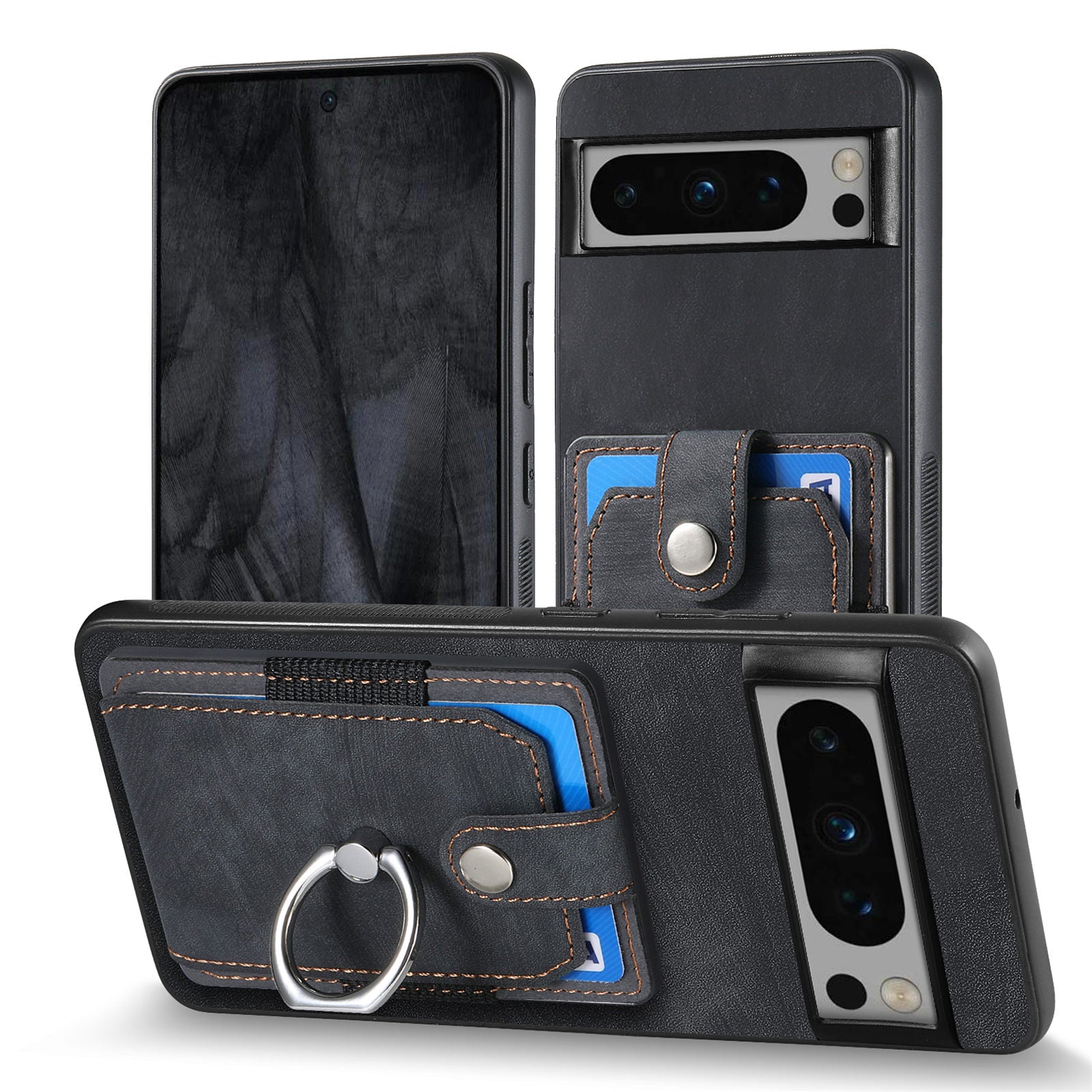D2 For Google Pixel 8 Pro Cover Ring Kickstand Holder TPU Phone Protective Case