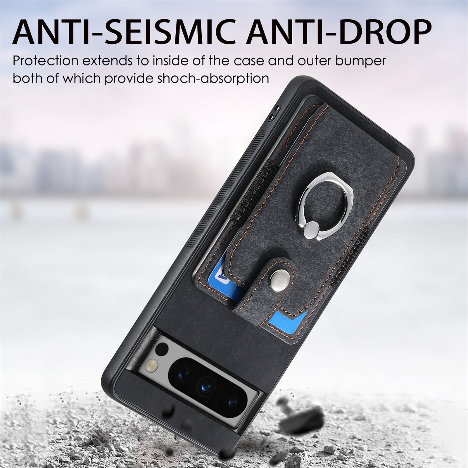 D2 For Google Pixel 8 Pro Cover Ring Kickstand Holder TPU Phone Protective Case