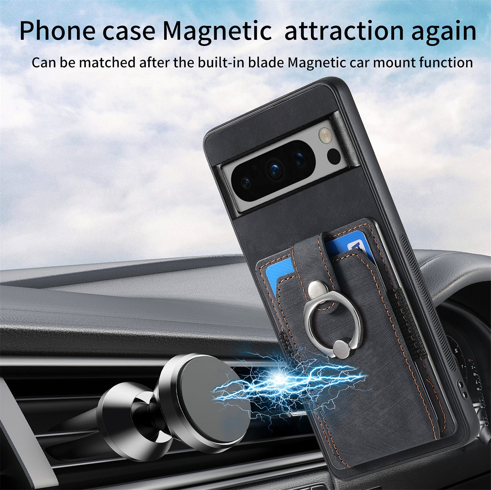 D2 For Google Pixel 8 Pro Cover Ring Kickstand Holder TPU Phone Protective Case
