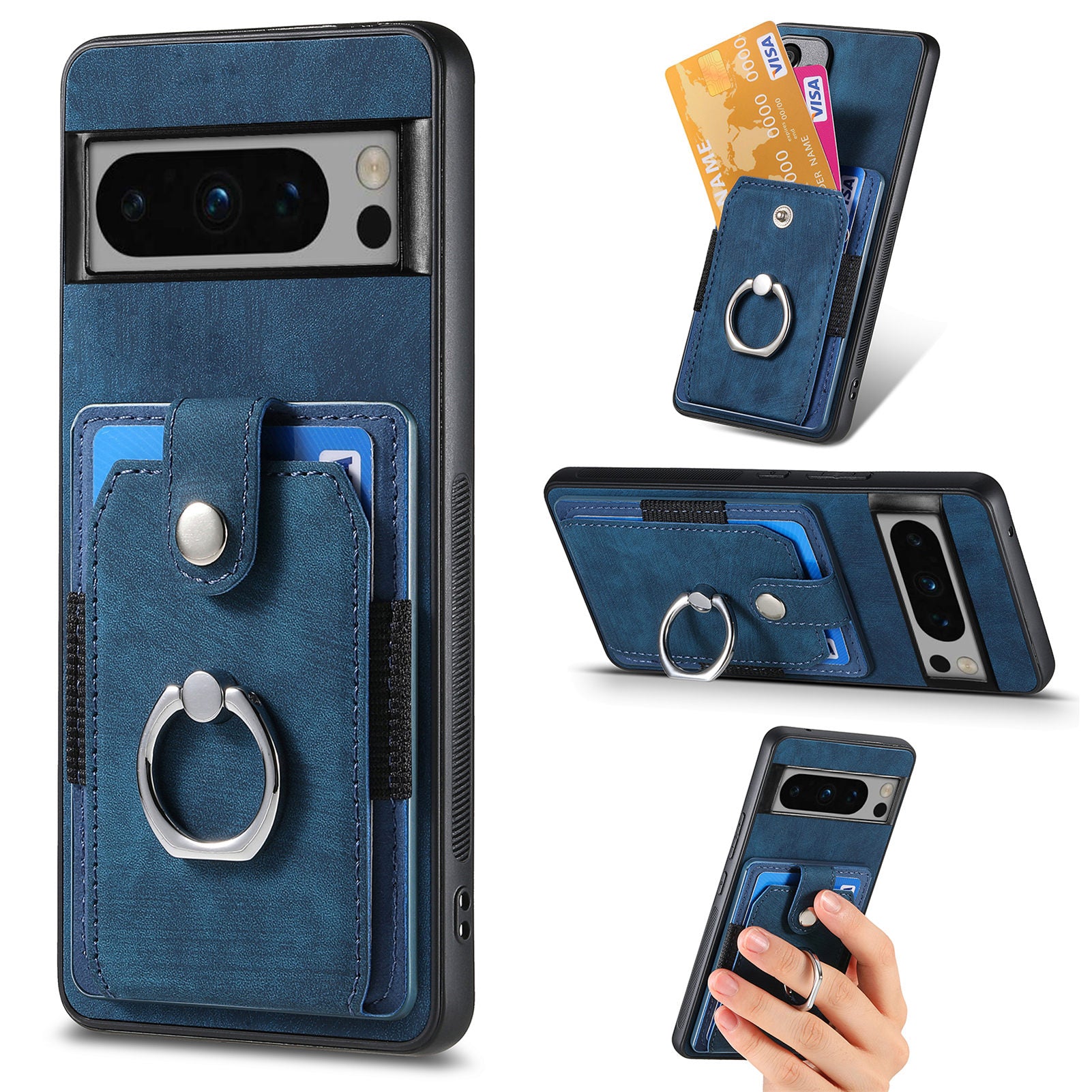 D2 For Google Pixel 8 Pro Cover Ring Kickstand Holder TPU Phone Protective Case