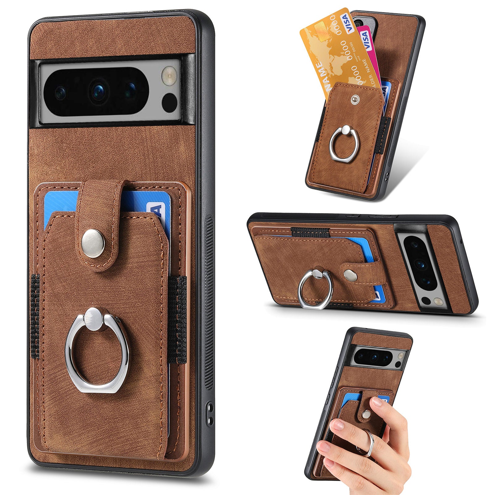 D2 For Google Pixel 8 Pro Cover Ring Kickstand Holder TPU Phone Protective Case