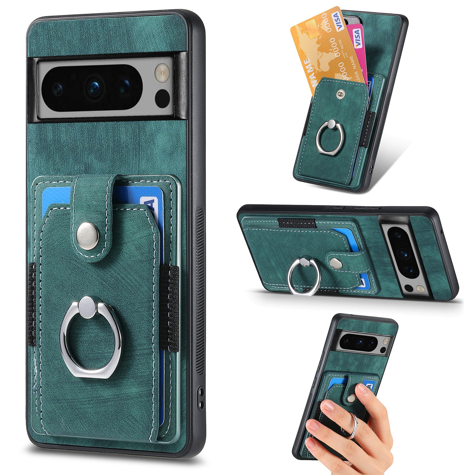 D2 For Google Pixel 8 Pro Cover Ring Kickstand Holder TPU Phone Protective Case