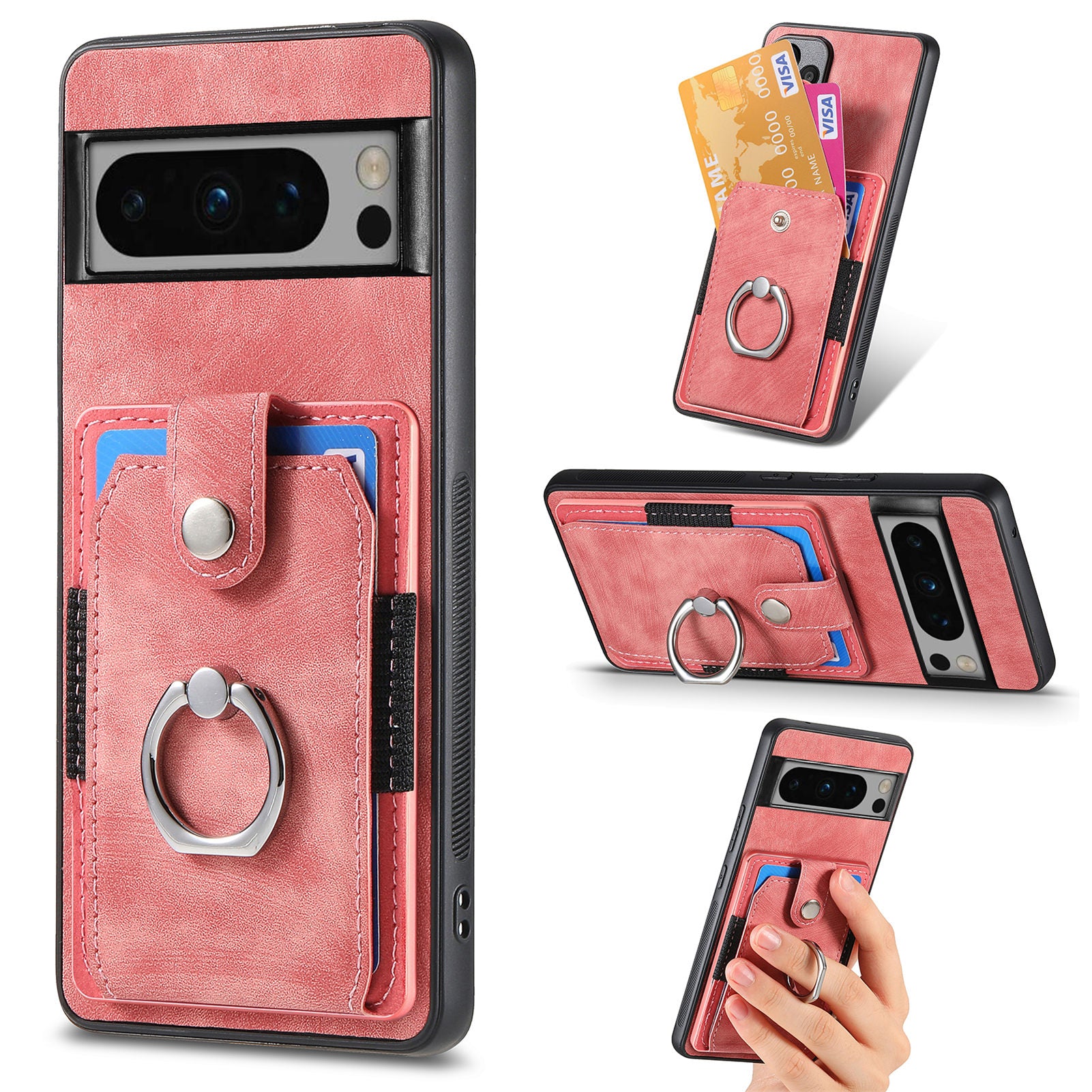 D2 For Google Pixel 8 Pro Cover Ring Kickstand Holder TPU Phone Protective Case