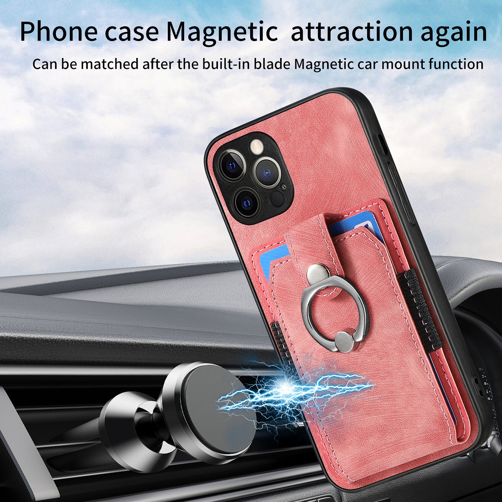 D2 For iPhone 12 Pro Case Anti-Drop TPU+PU Leather Kickstand Phone Shell