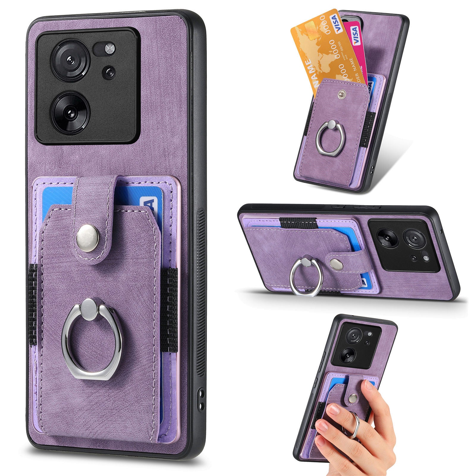 D2 For Xiaomi 13T Pro / 13T / Redmi K60 Ultra Ring Holder Kickstand Phone Cover Shockproof Phone Case