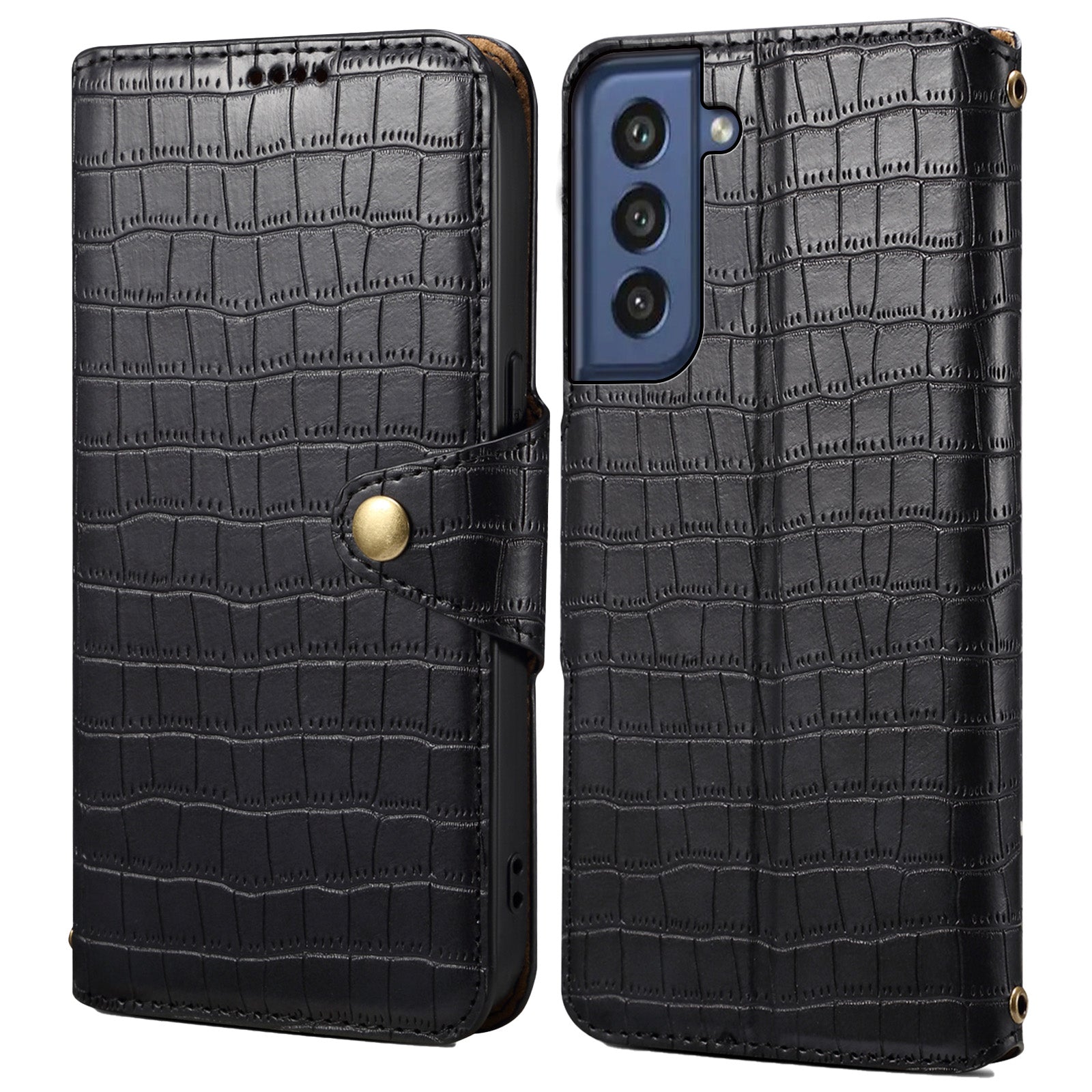 For Samsung Galaxy S21 FE 5G Case Crocodile Texture Leather Flip Phone Cover