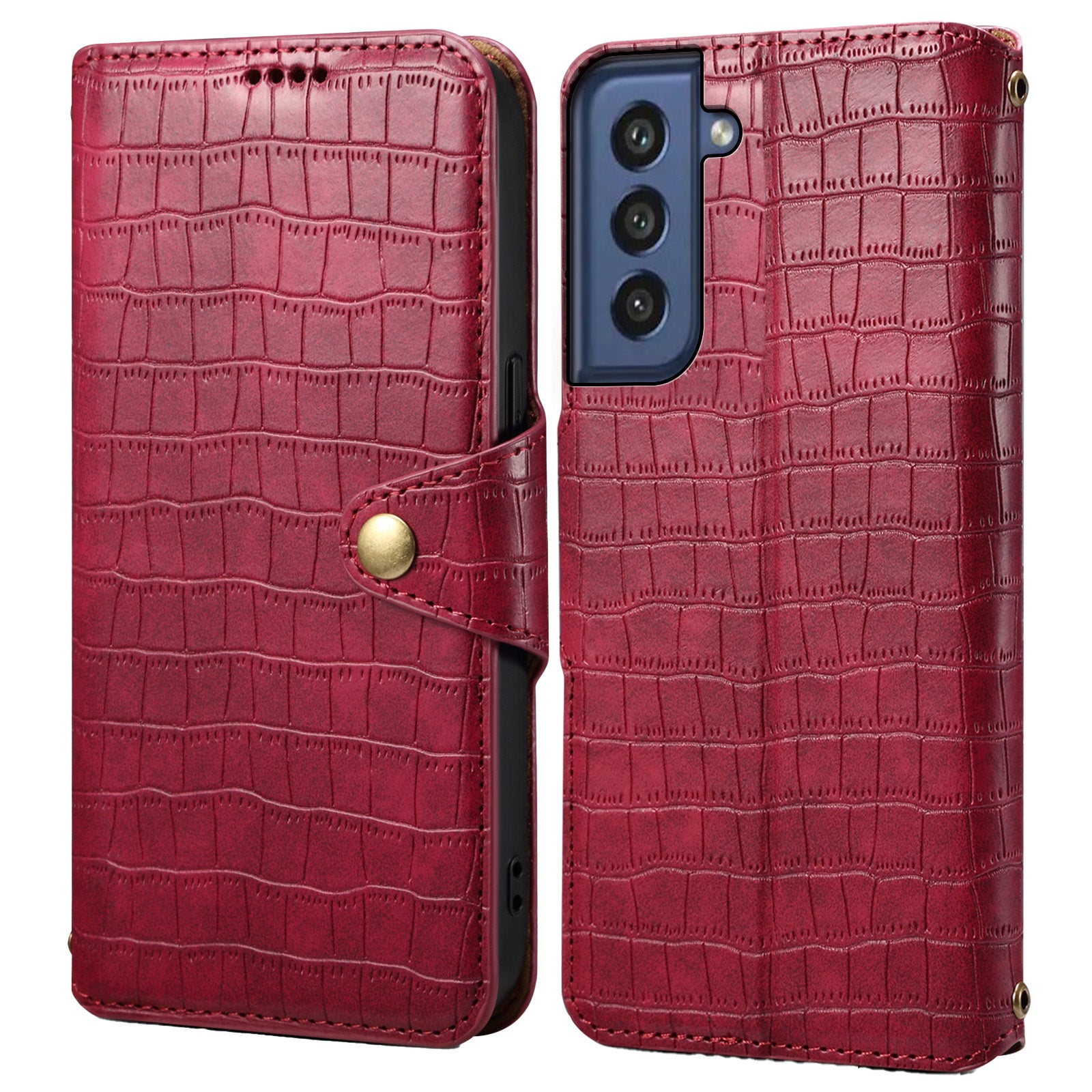 For Samsung Galaxy S21 FE 5G Case Crocodile Texture Leather Flip Phone Cover