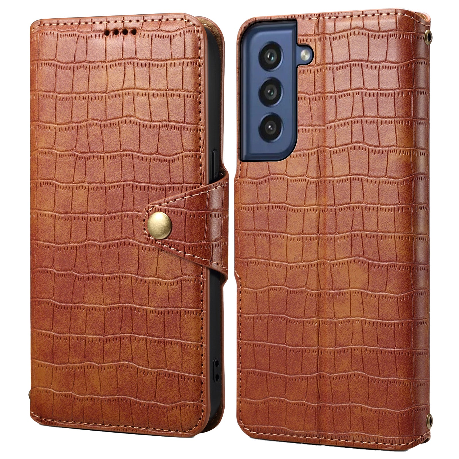 For Samsung Galaxy S21 FE 5G Case Crocodile Texture Leather Flip Phone Cover