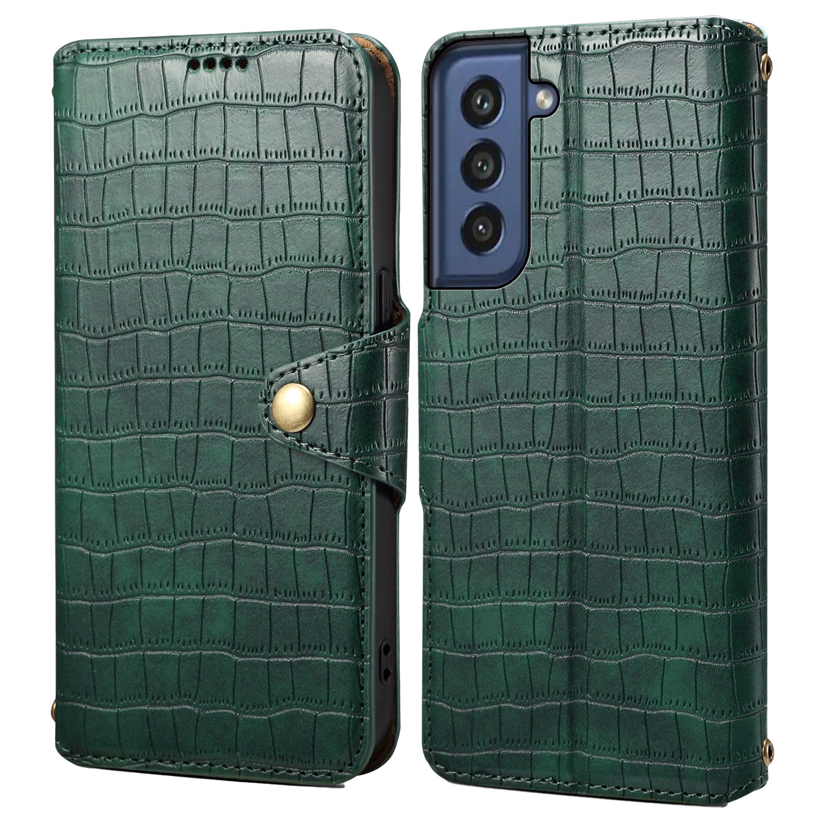 For Samsung Galaxy S21 FE 5G Case Crocodile Texture Leather Flip Phone Cover