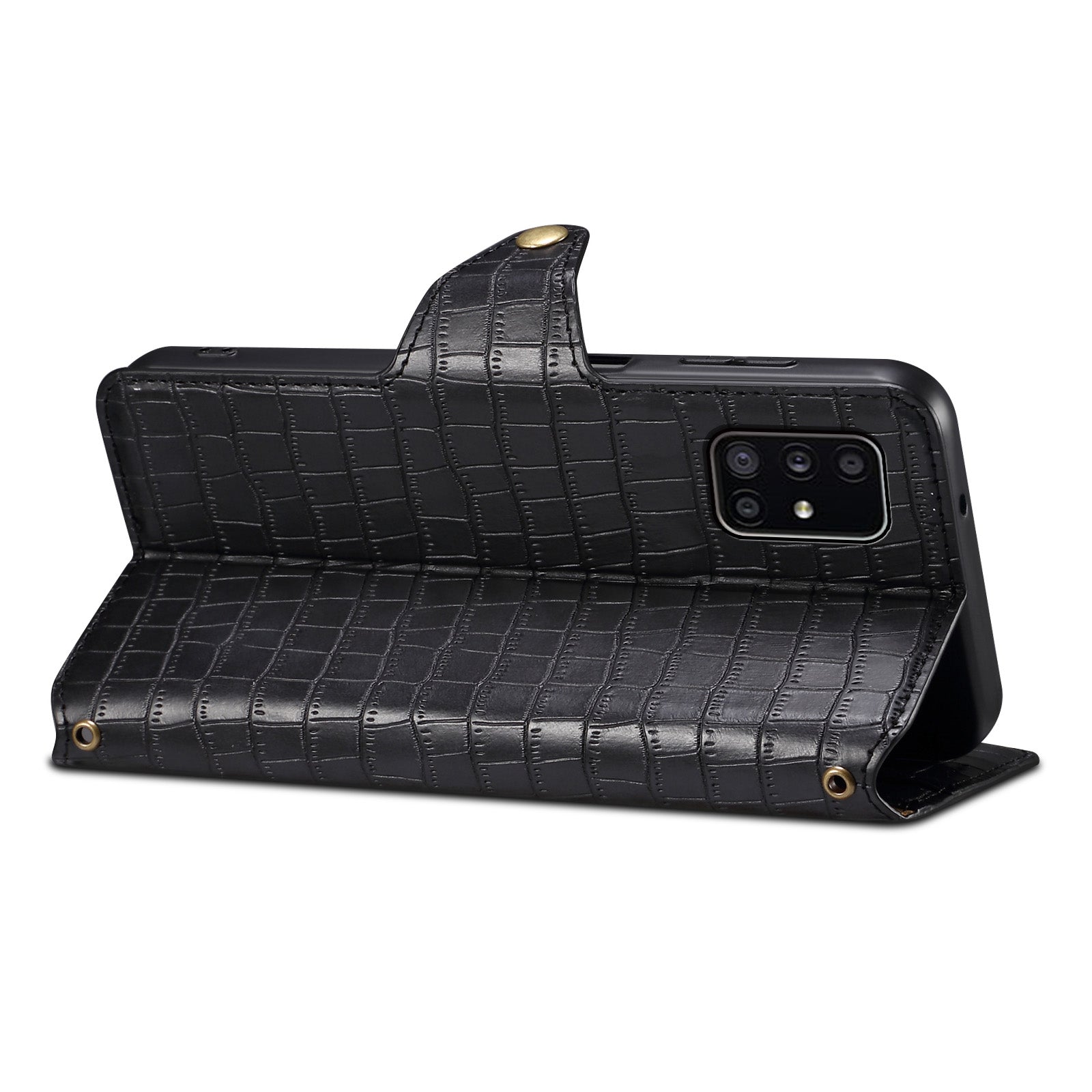 For Samsung Galaxy A51 4G SM-A515 Wallet Case PU Leather Crocodile Texture Phone Cover