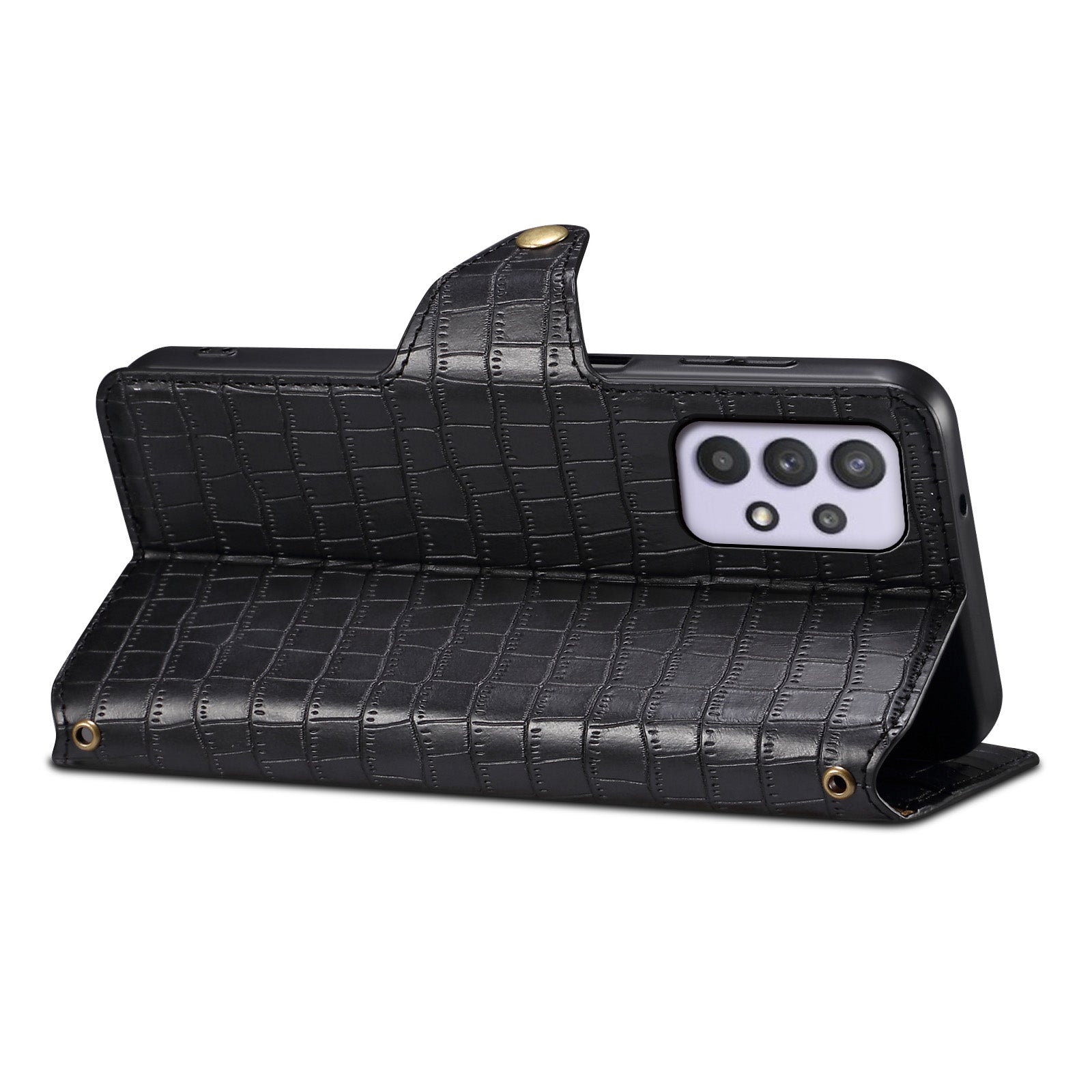For Samsung Galaxy A32 5G / M32 5G Wallet Phone Case with Stand Crocodile Texture Leather Cover
