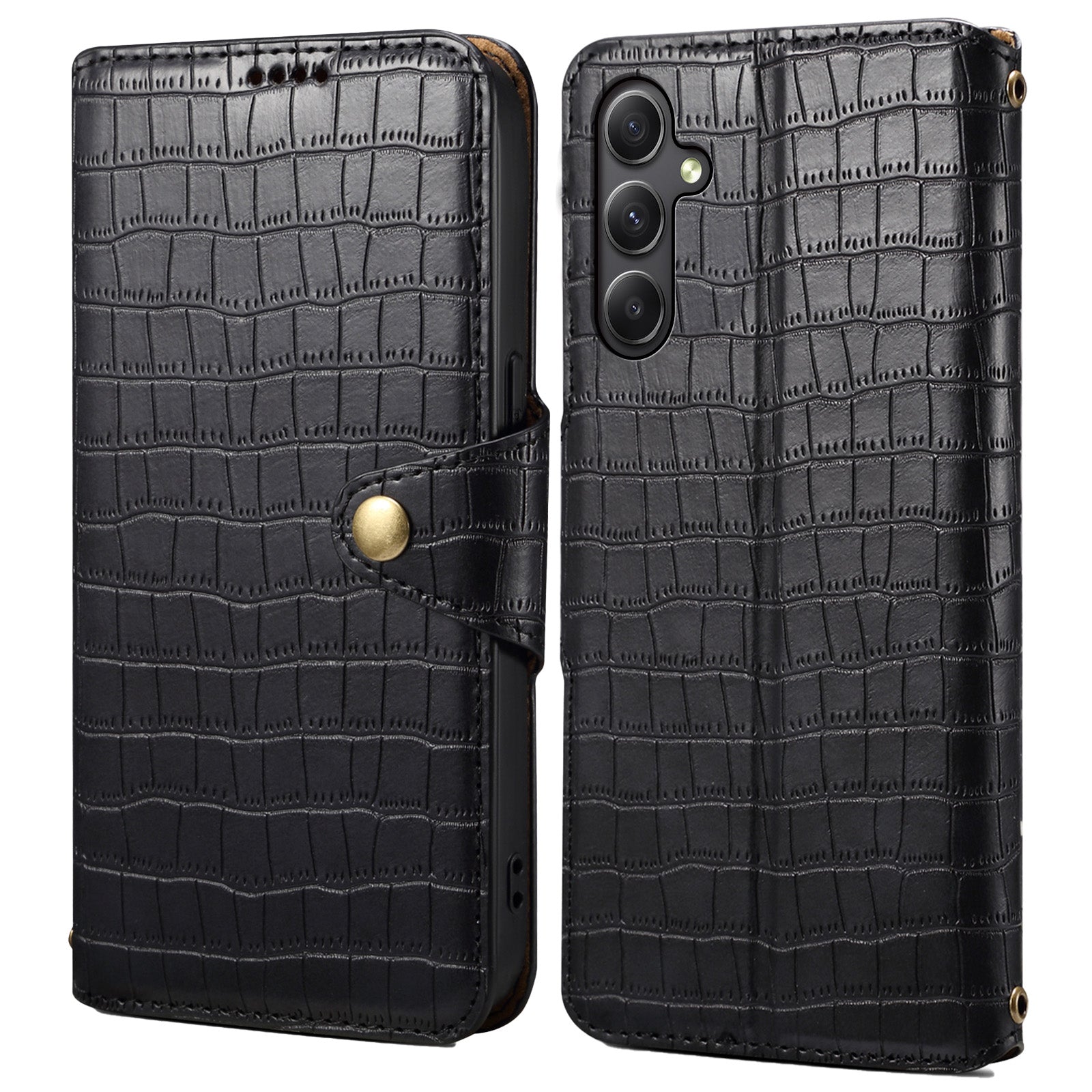 For Samsung Galaxy A34 5G Case Crocodile Texture Leather Stand Folio Smartphone Cover