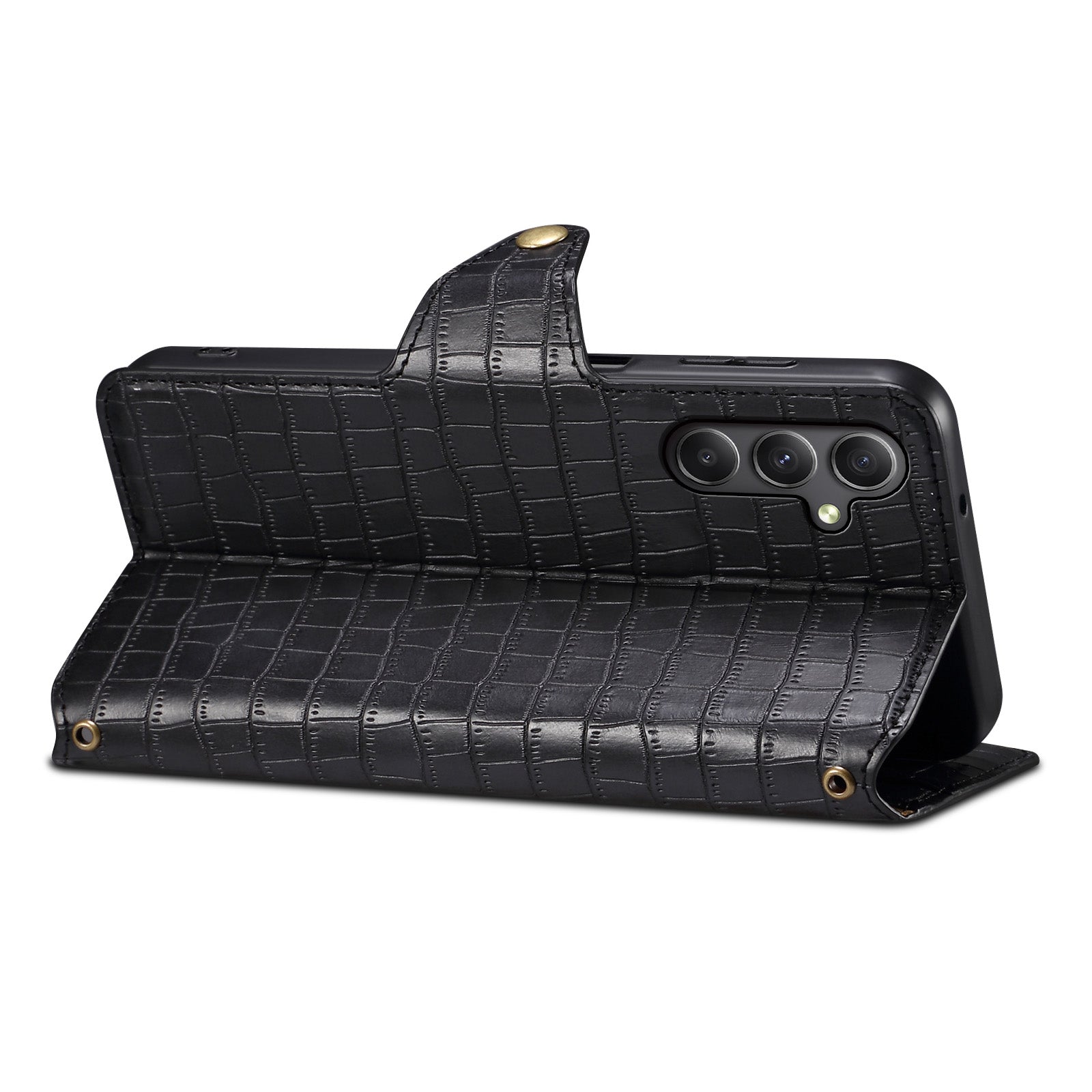 For Samsung Galaxy A34 5G Case Crocodile Texture Leather Stand Folio Smartphone Cover