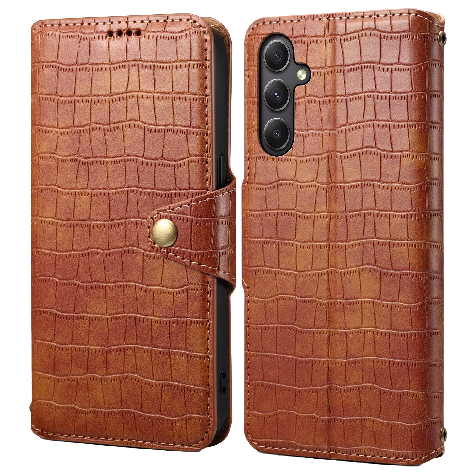 For Samsung Galaxy A34 5G Case Crocodile Texture Leather Stand Folio Smartphone Cover