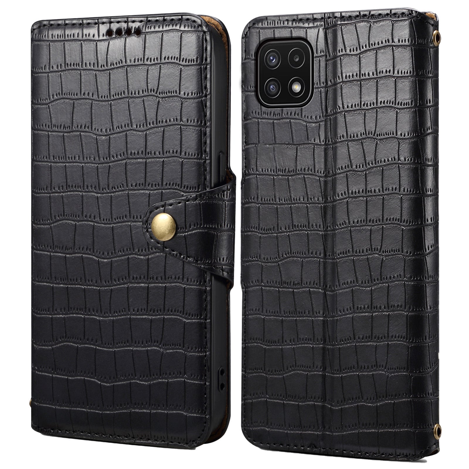 For Samsung Galaxy A22 5G (EU Version) Case Crocodile Texture Wallet Leather Phone Cover