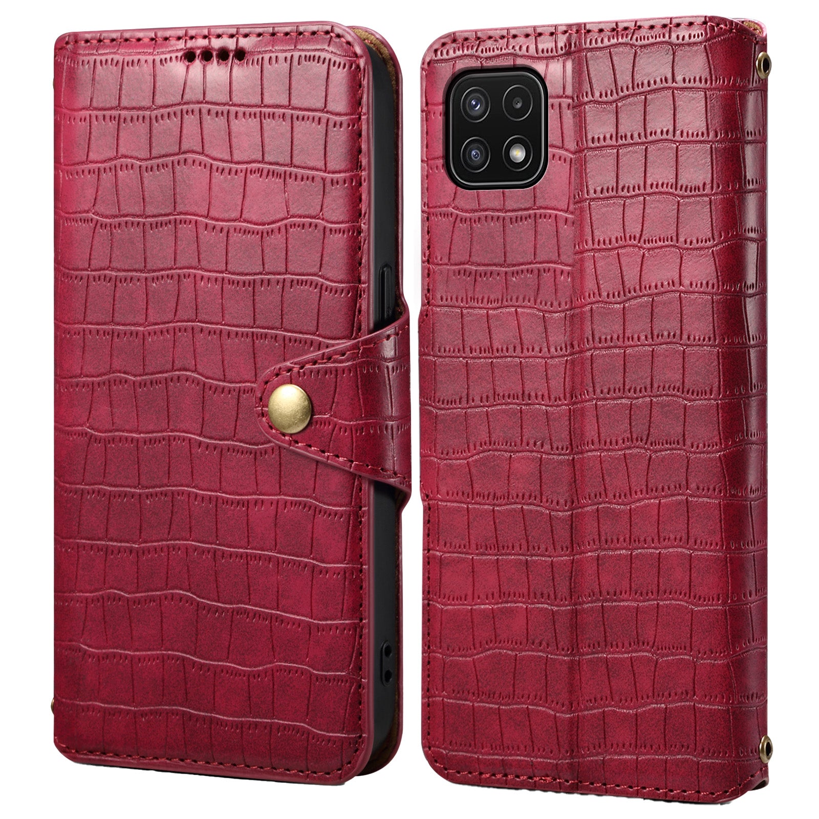 For Samsung Galaxy A22 5G (EU Version) Case Crocodile Texture Wallet Leather Phone Cover