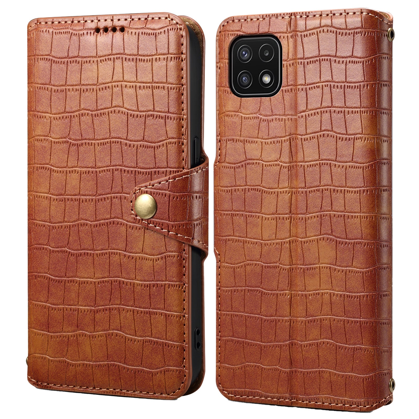 For Samsung Galaxy A22 5G (EU Version) Case Crocodile Texture Wallet Leather Phone Cover