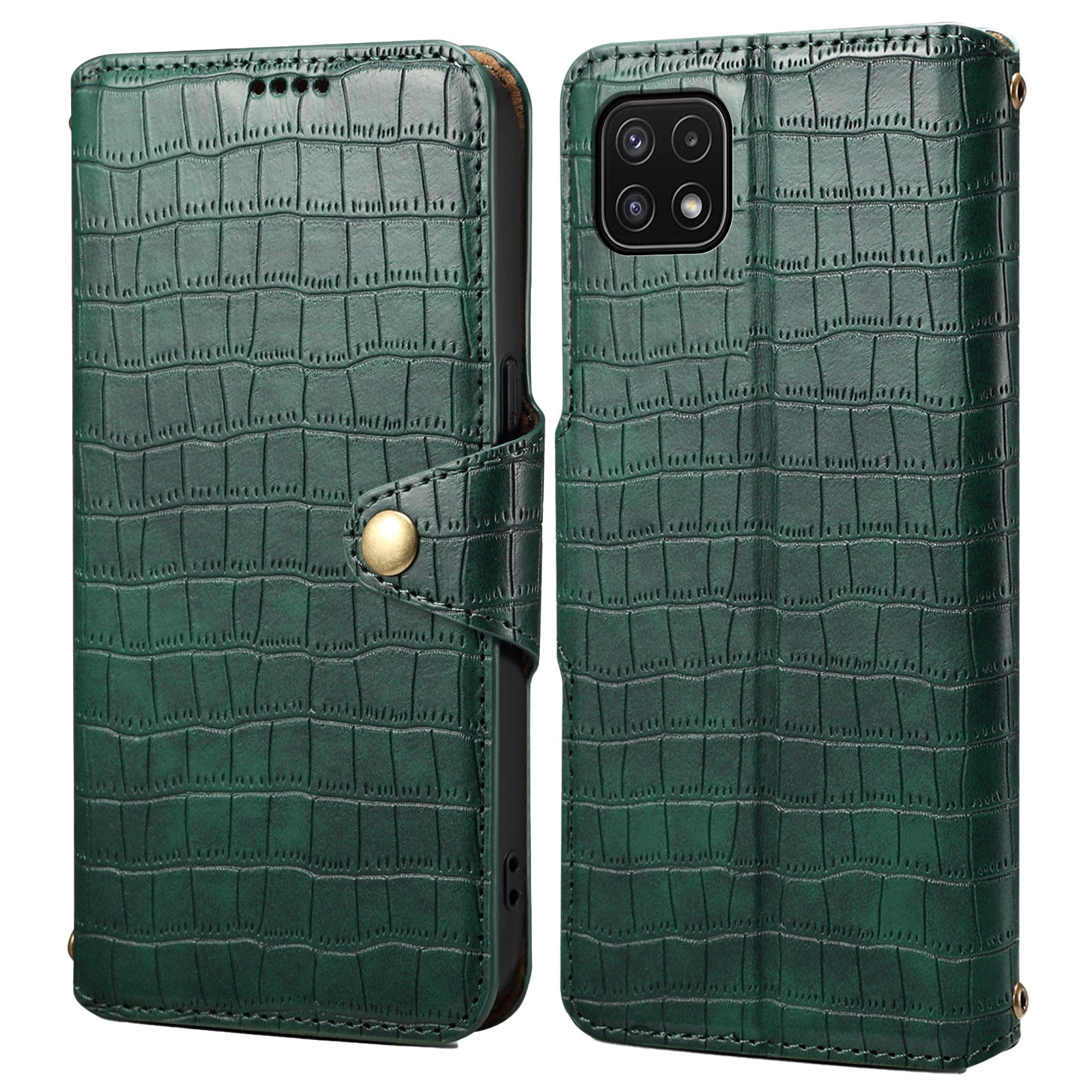 For Samsung Galaxy A22 5G (EU Version) Case Crocodile Texture Wallet Leather Phone Cover