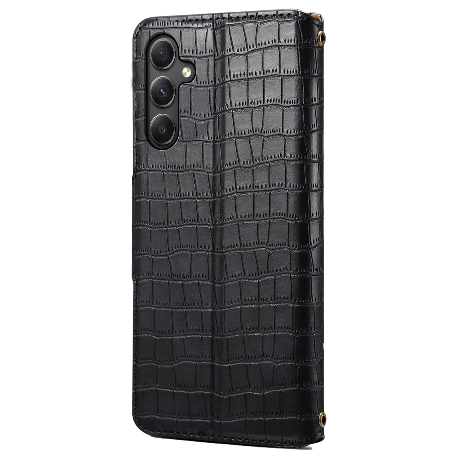 For Samsung Galaxy A24 4G (162.1 x 77.6 x 8.3mm) Wallet Case Leather Crocodile Texture Phone Cover