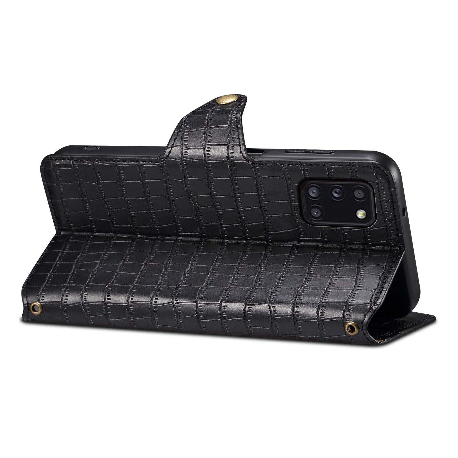 For Samsung Galaxy A31 Case PU Leather Wallet Stand Phone Cover Crocodile Texture