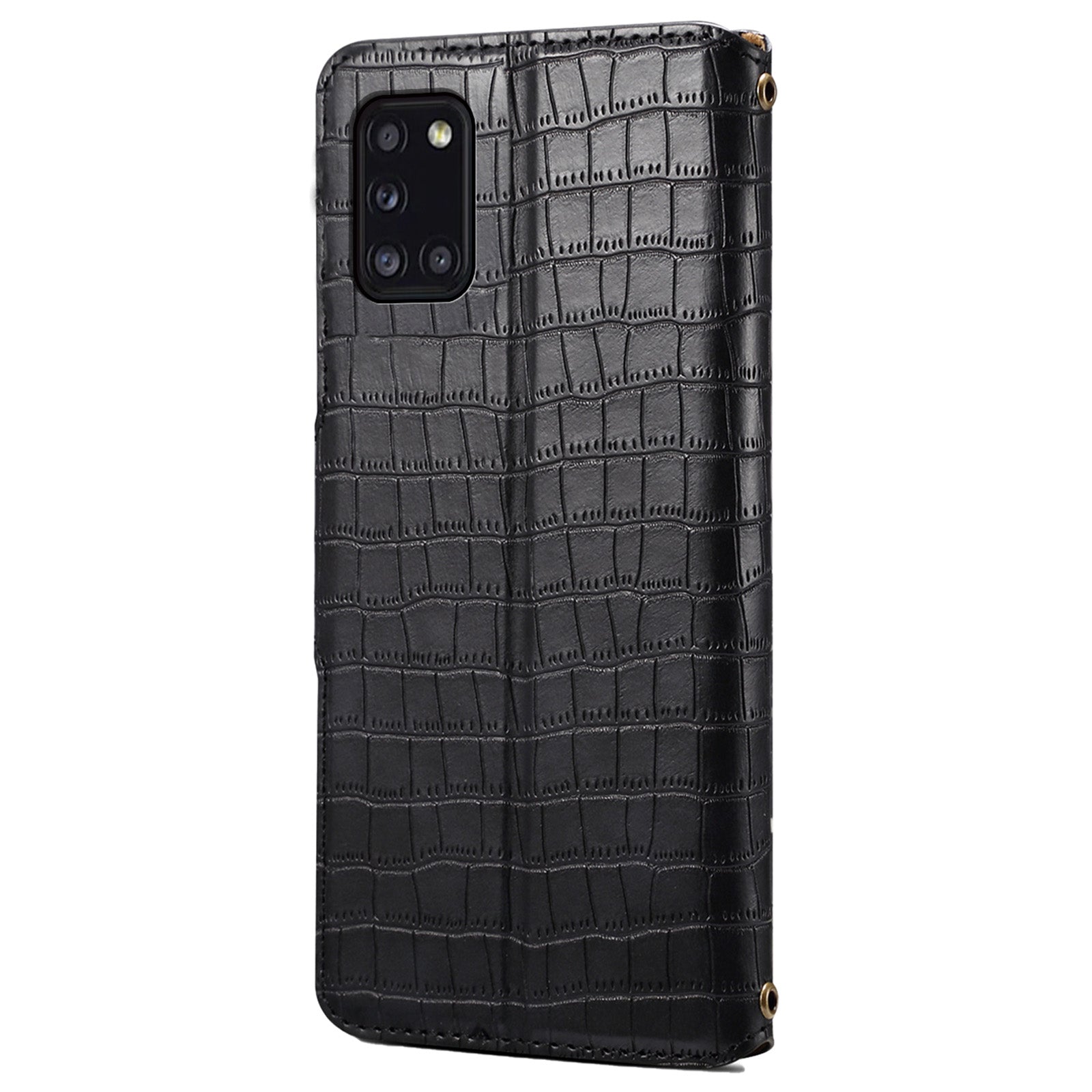 For Samsung Galaxy A31 Case PU Leather Wallet Stand Phone Cover Crocodile Texture