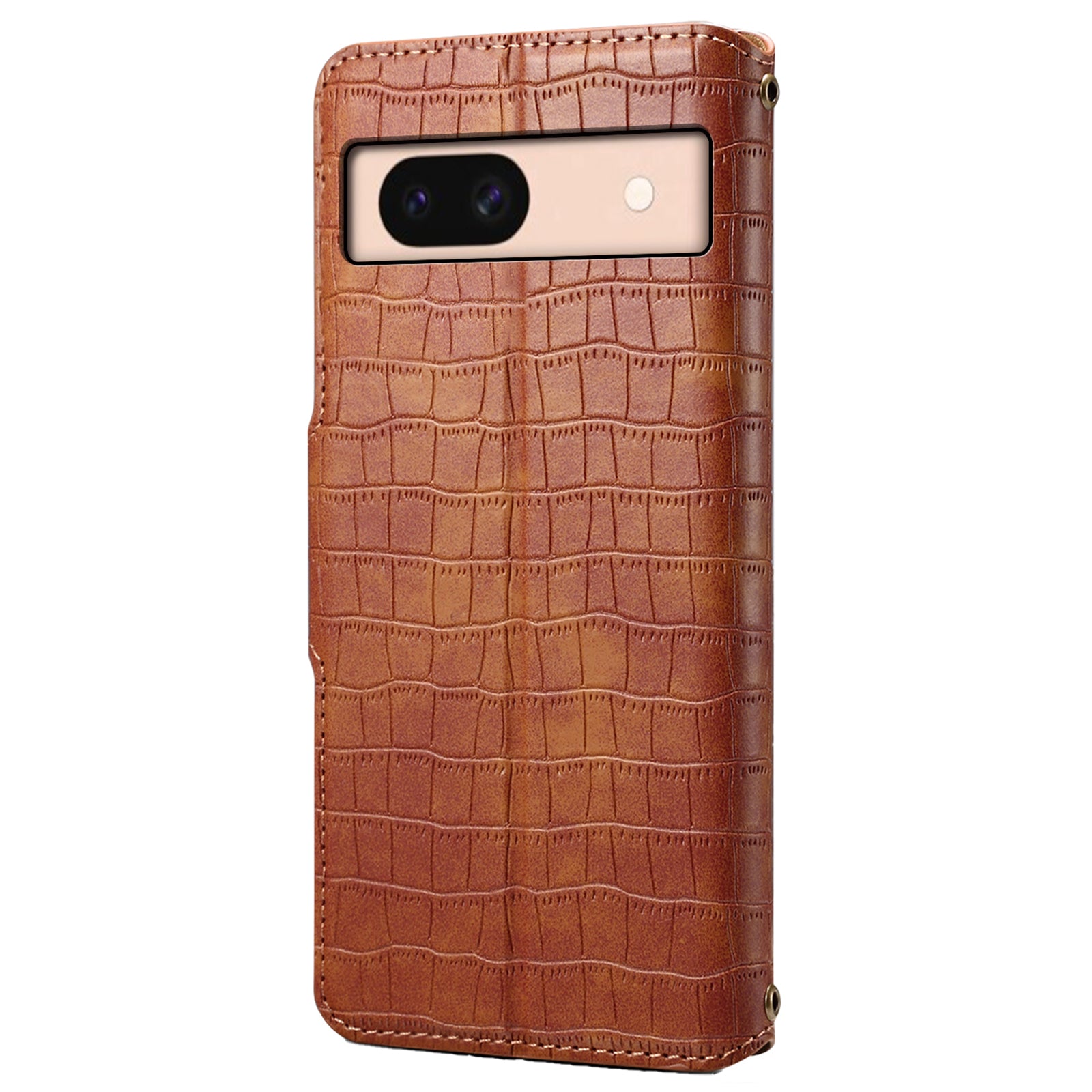 For Google Pixel 8a Phone Cover Crocodile Texture Wallet Case with Folding Stand