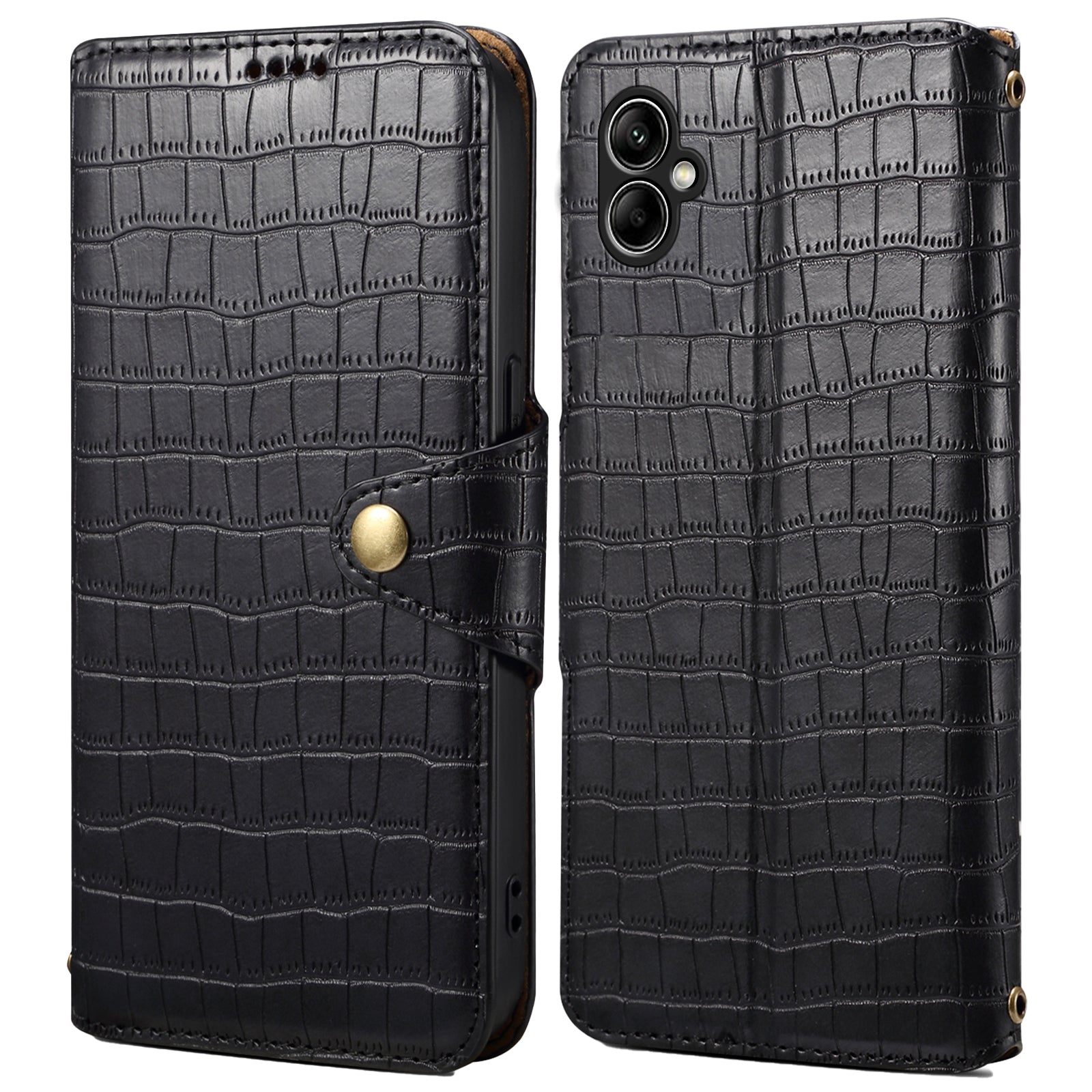 For Samsung Galaxy A05 4G Anti-Scratch Wallet Phone Cover PU Leather Phone Stand Case (Crocodile Texture)