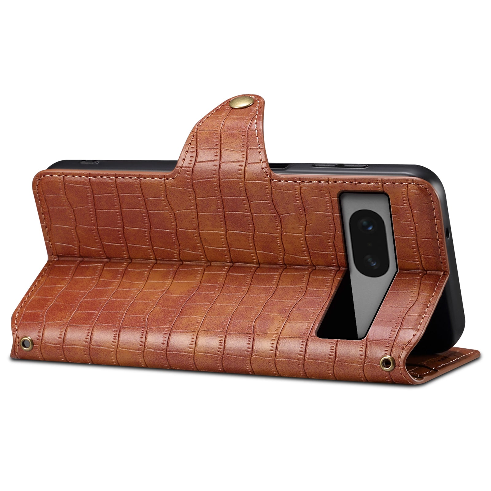 For Google Pixel 7 5G Leather Flip Case Crocodile Texture Wallet Phone Cover