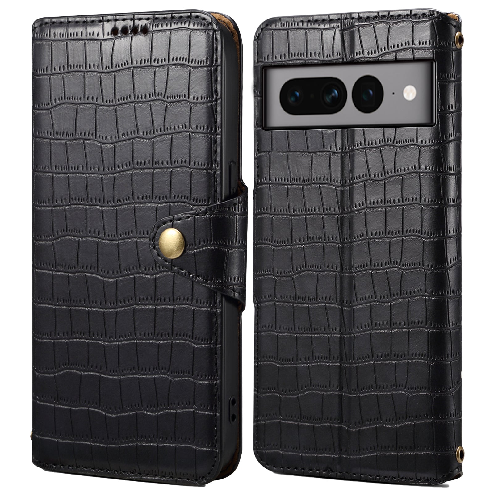 For Google Pixel 7 Pro 5G Leather Case Drop Protection Crocodile Texture Wallet Stand Phone Cover
