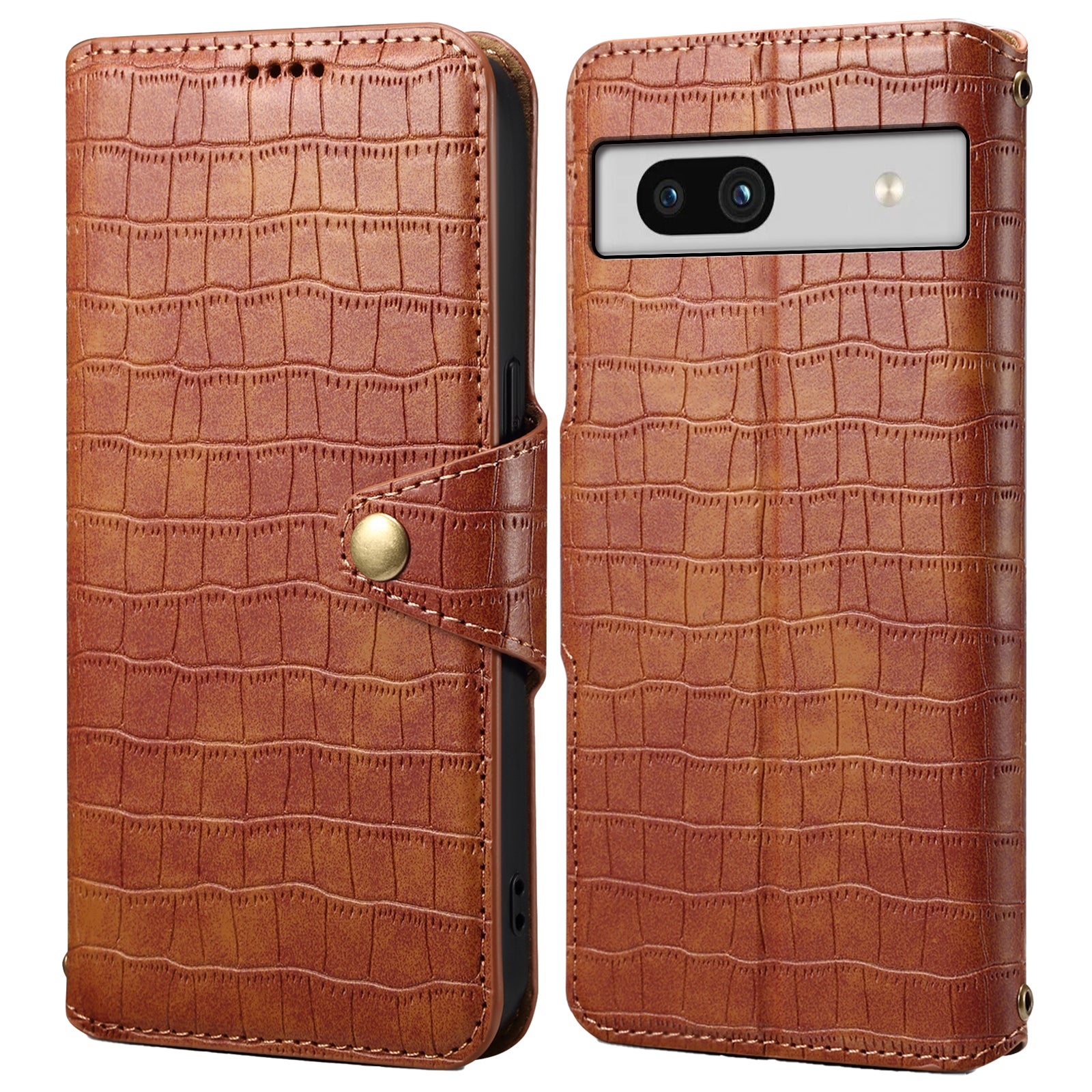 For Google Pixel 7a Case PU Leather Magnetic Clasp Stand Wallet Phone Cover