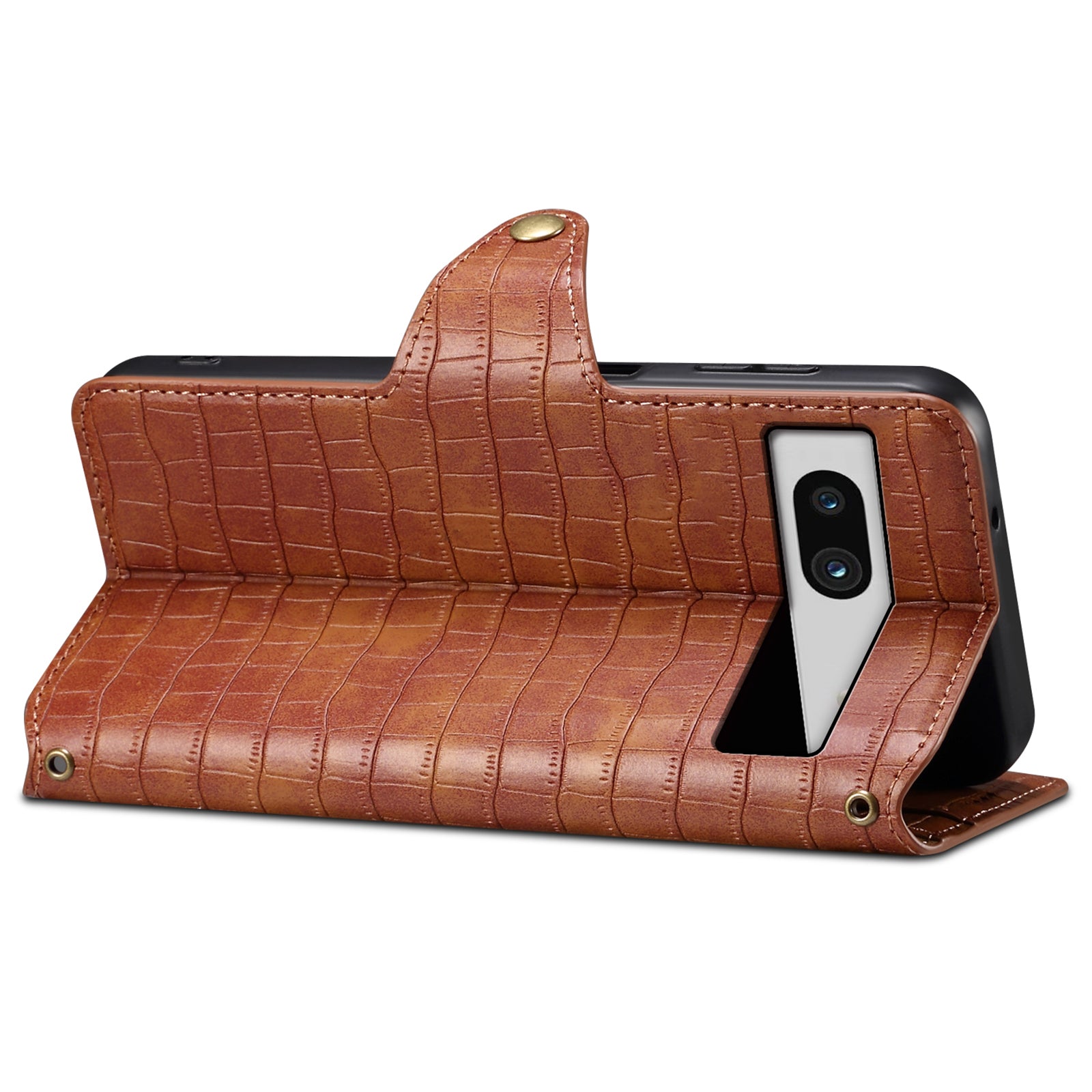 For Google Pixel 7a Case PU Leather Magnetic Clasp Stand Wallet Phone Cover