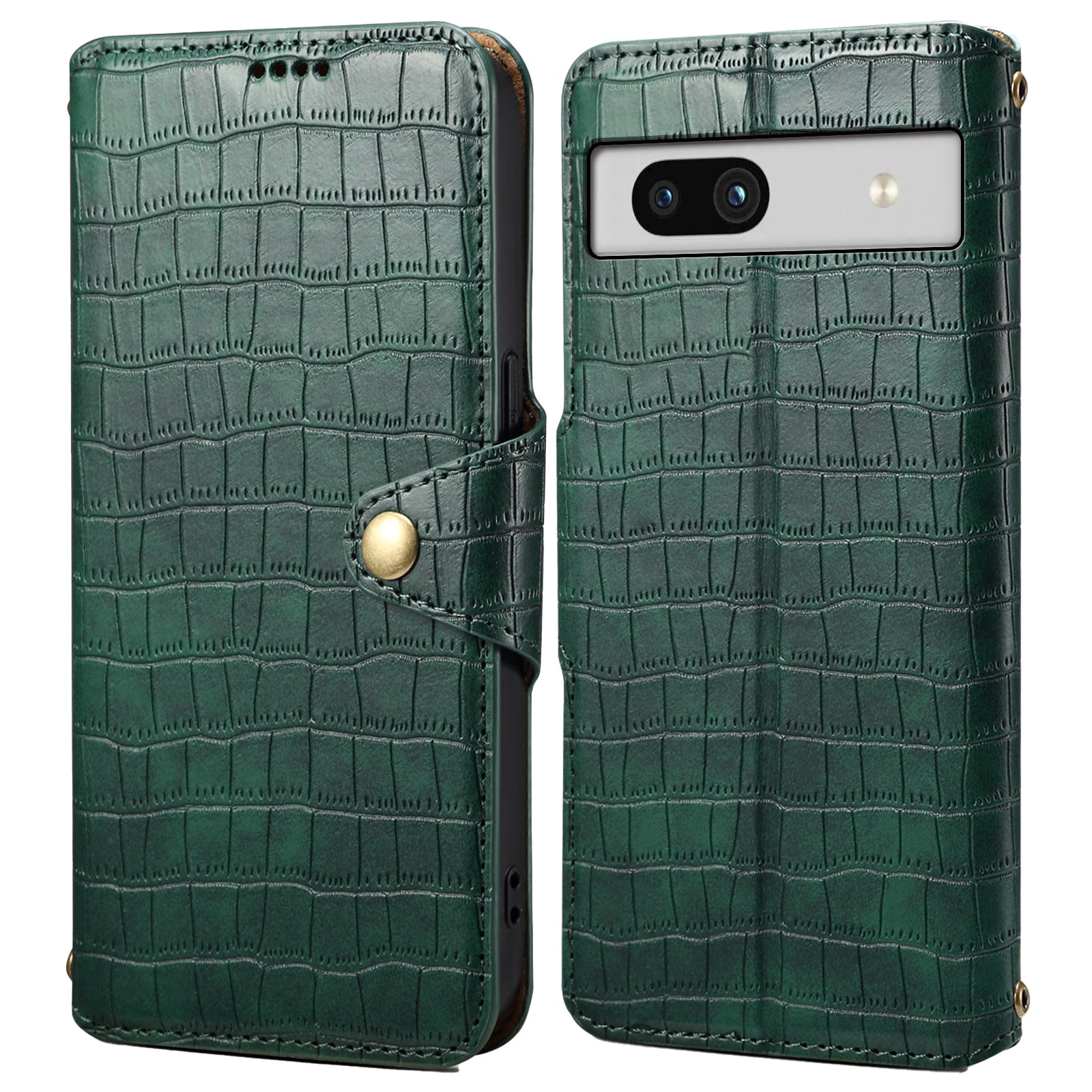 For Google Pixel 7a Case PU Leather Magnetic Clasp Stand Wallet Phone Cover