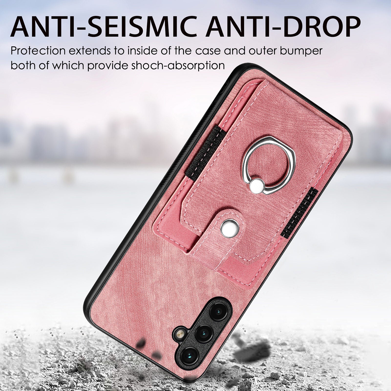 D2 For Samsung Galaxy A35 5G Case Vintage PU Leather+TPU Phone Cover with Ring Kickstand