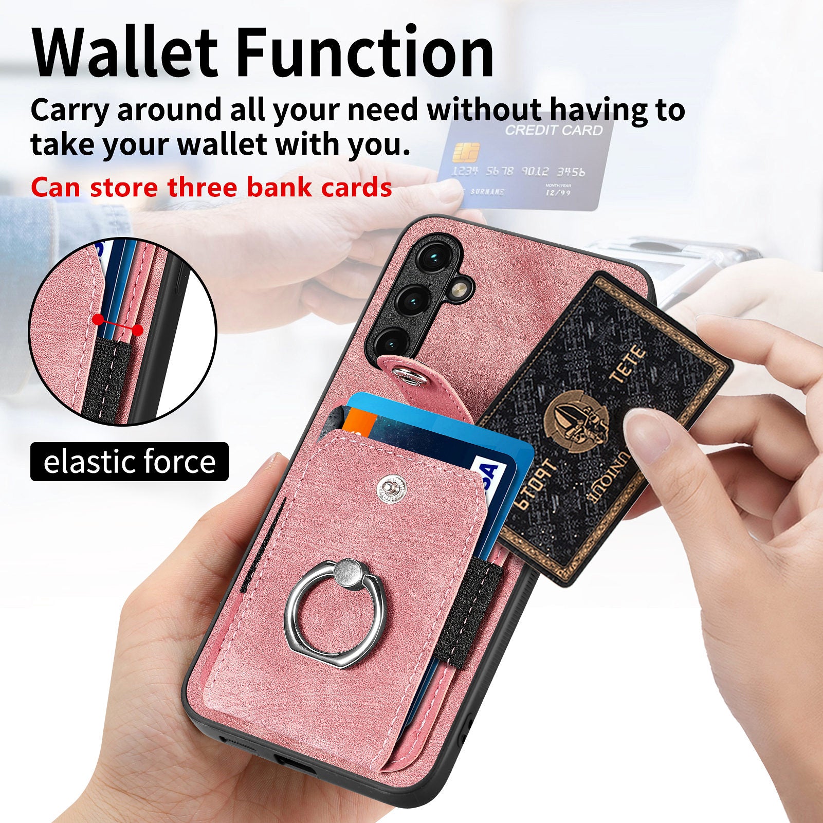 D2 For Samsung Galaxy A35 5G Case Vintage PU Leather+TPU Phone Cover with Ring Kickstand