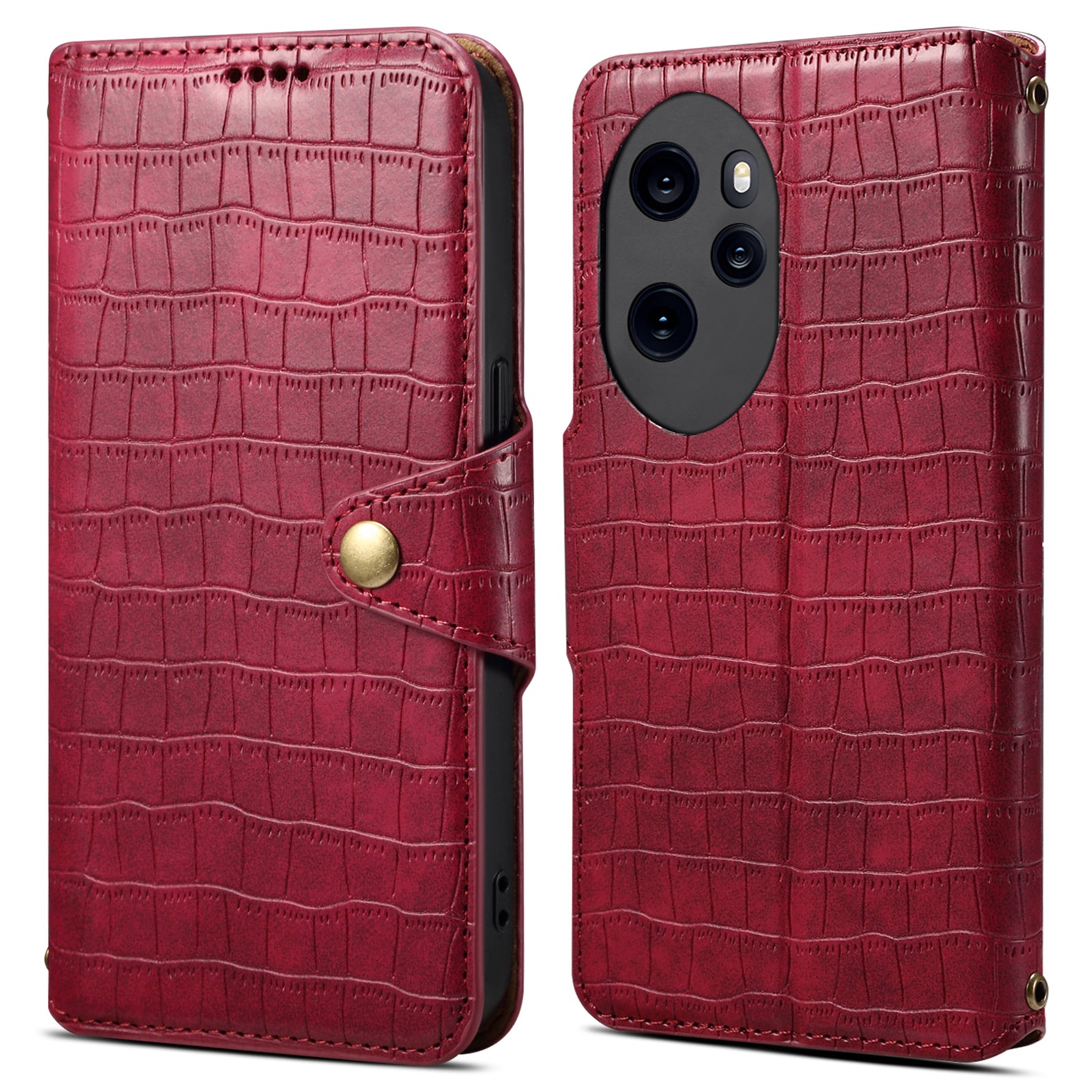 For Honor 100 Pro 5G Leather Case Crocodile Texture Wallet Card Slots Phone Cover