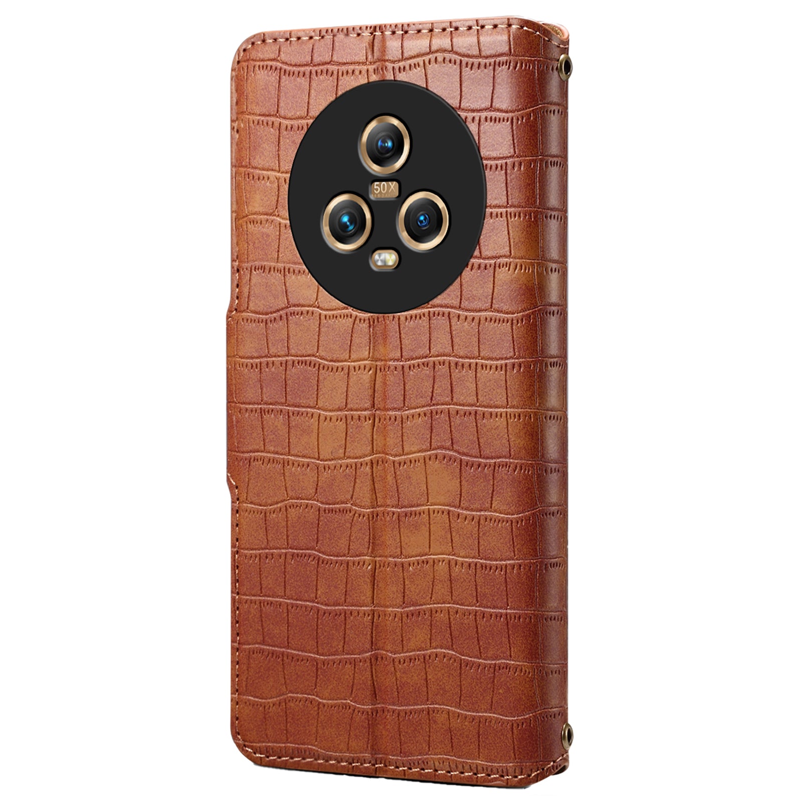 For Honor Magic5 Wallet Case Crocodile Texture Protective Leather Phone Cover