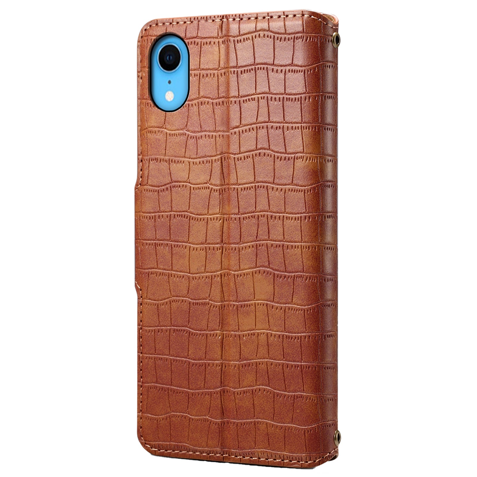 For iPhone XR 6.1 inch Anti-scratch Leather Case Crocodile Texture Wallet Phone Cover