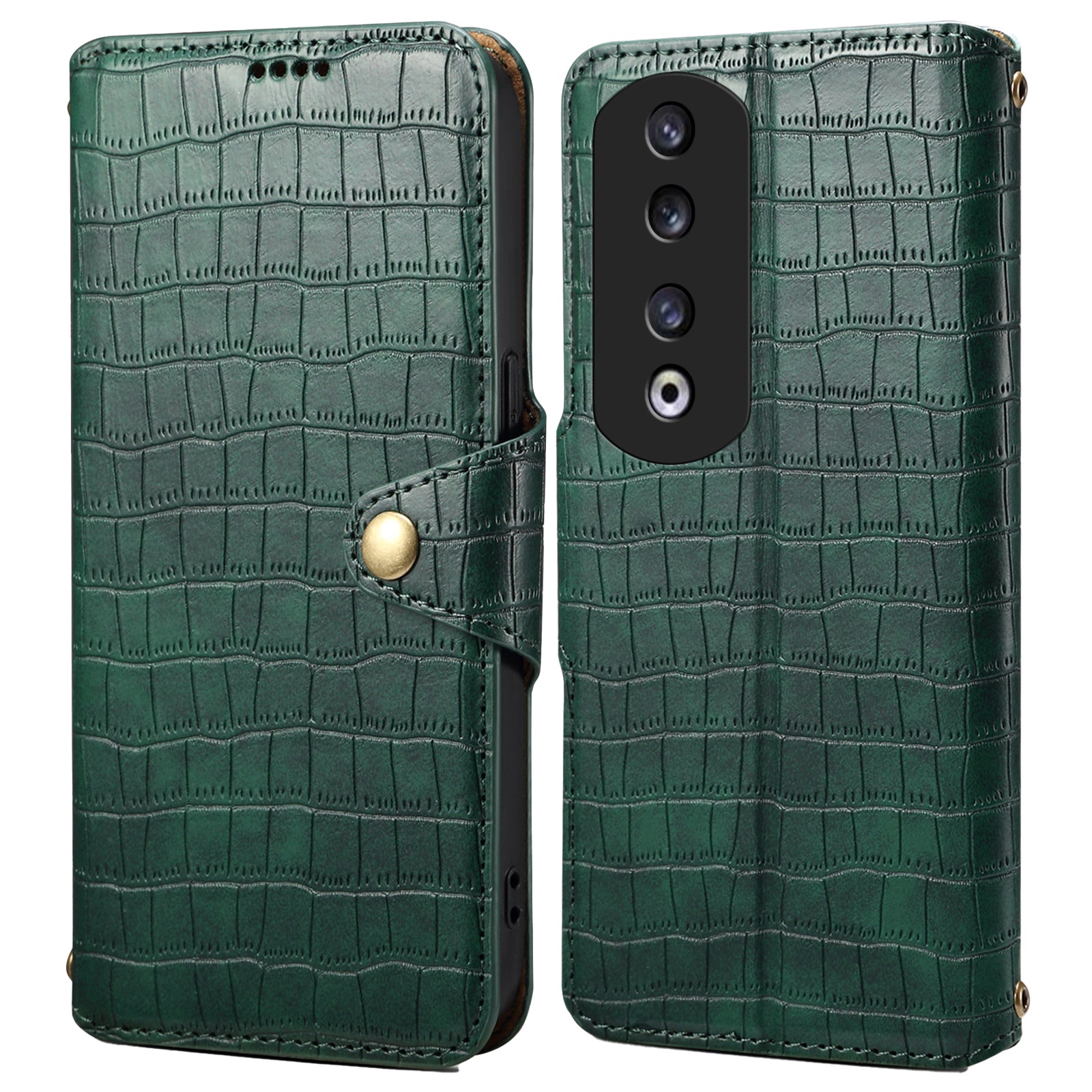 For Honor 90 Pro Case PU Leather+TPU Stand Phone Cover with Magnetic Clasp