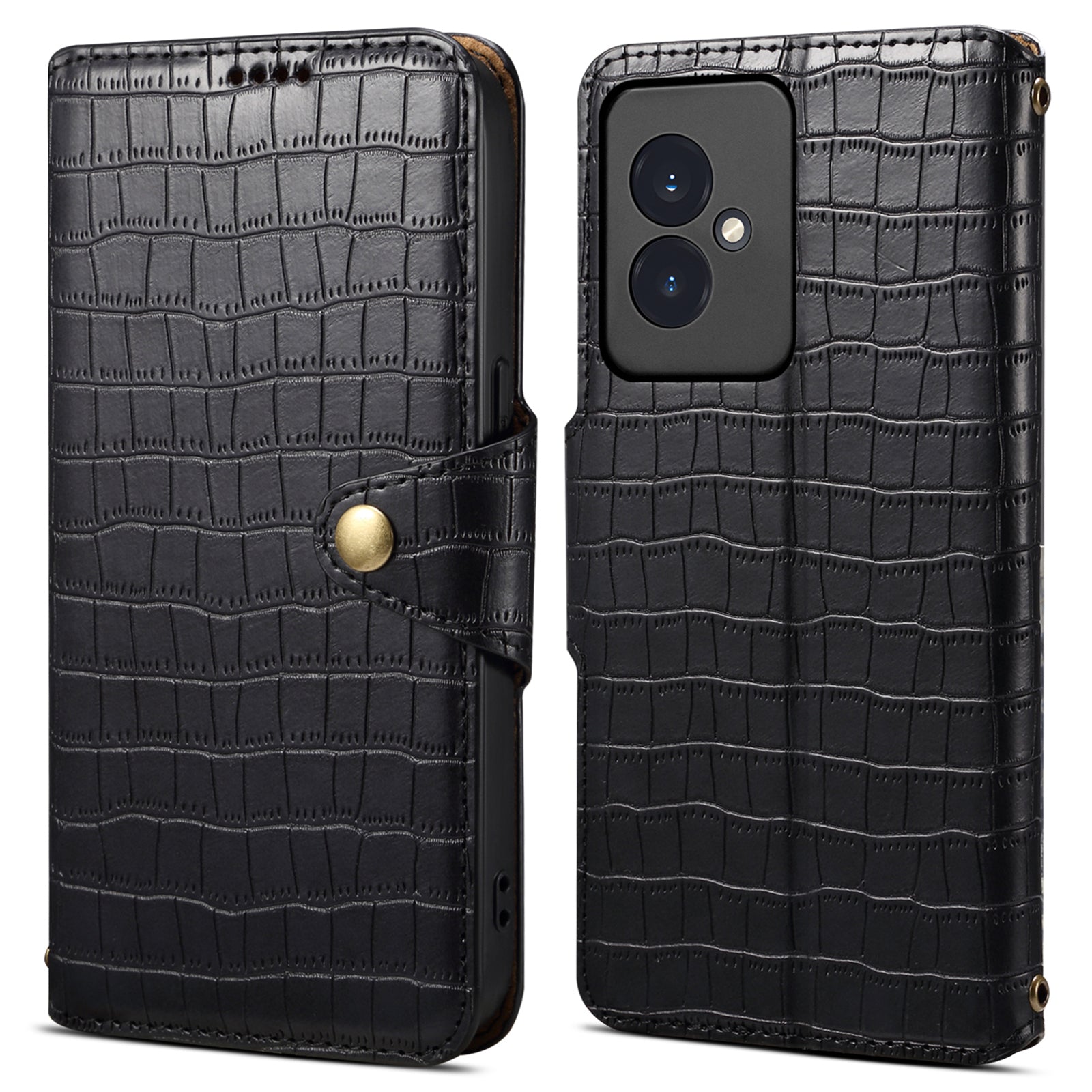 For Honor 100 5G Case Crocodile Texture Leather Magnetic Folio Flip Phone Cover