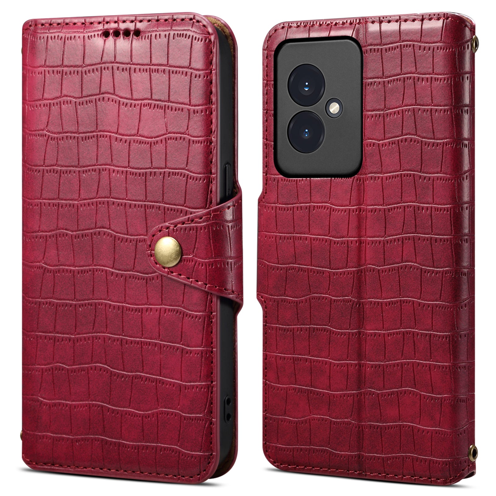 For Honor 100 5G Case Crocodile Texture Leather Magnetic Folio Flip Phone Cover