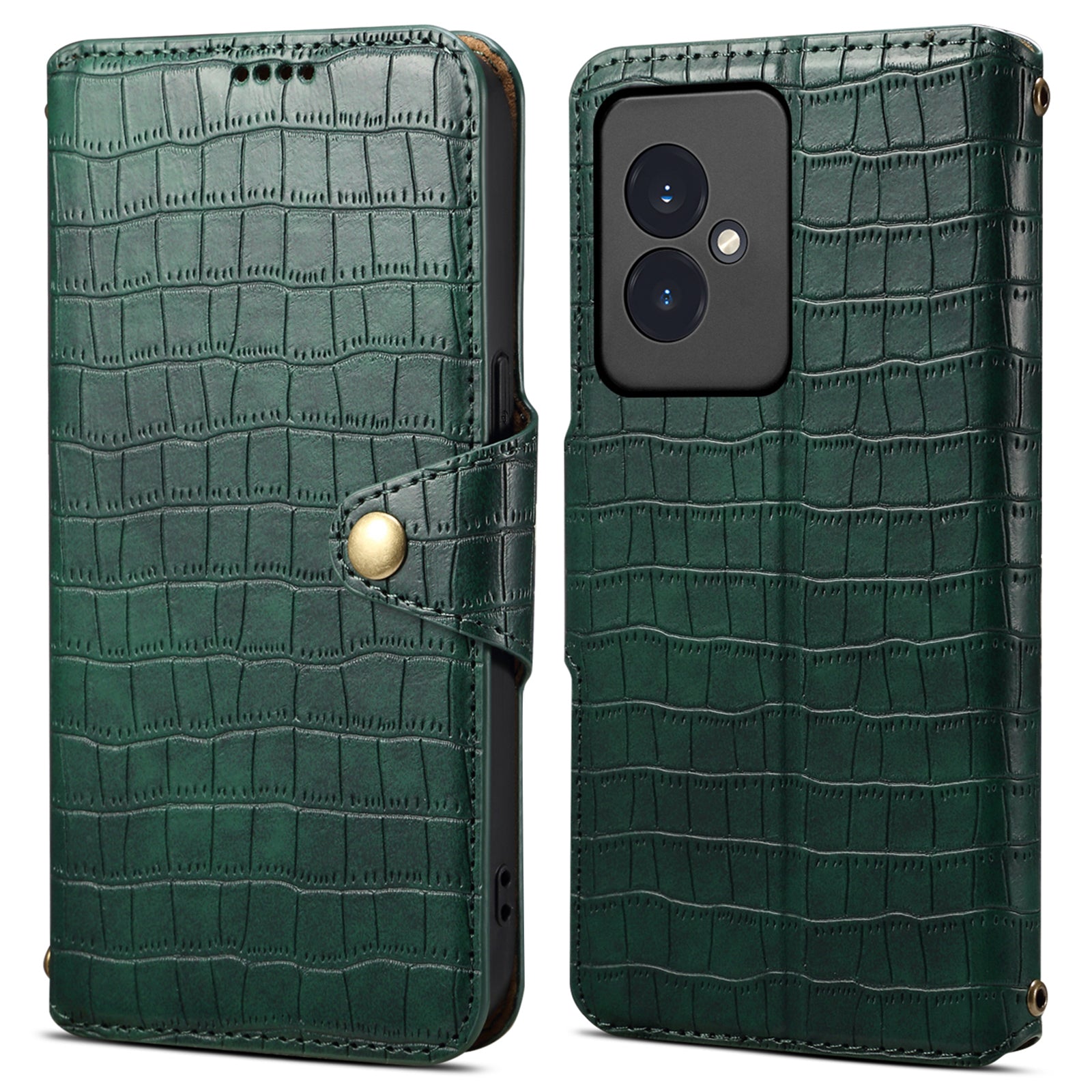 For Honor 100 5G Case Crocodile Texture Leather Magnetic Folio Flip Phone Cover