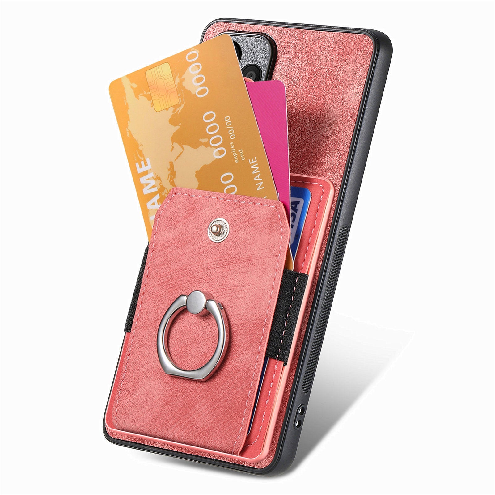 D2 For Samsung Galaxy S21 FE 5G Protective Case Ring Holder Kickstand TPU+PU Phone Case