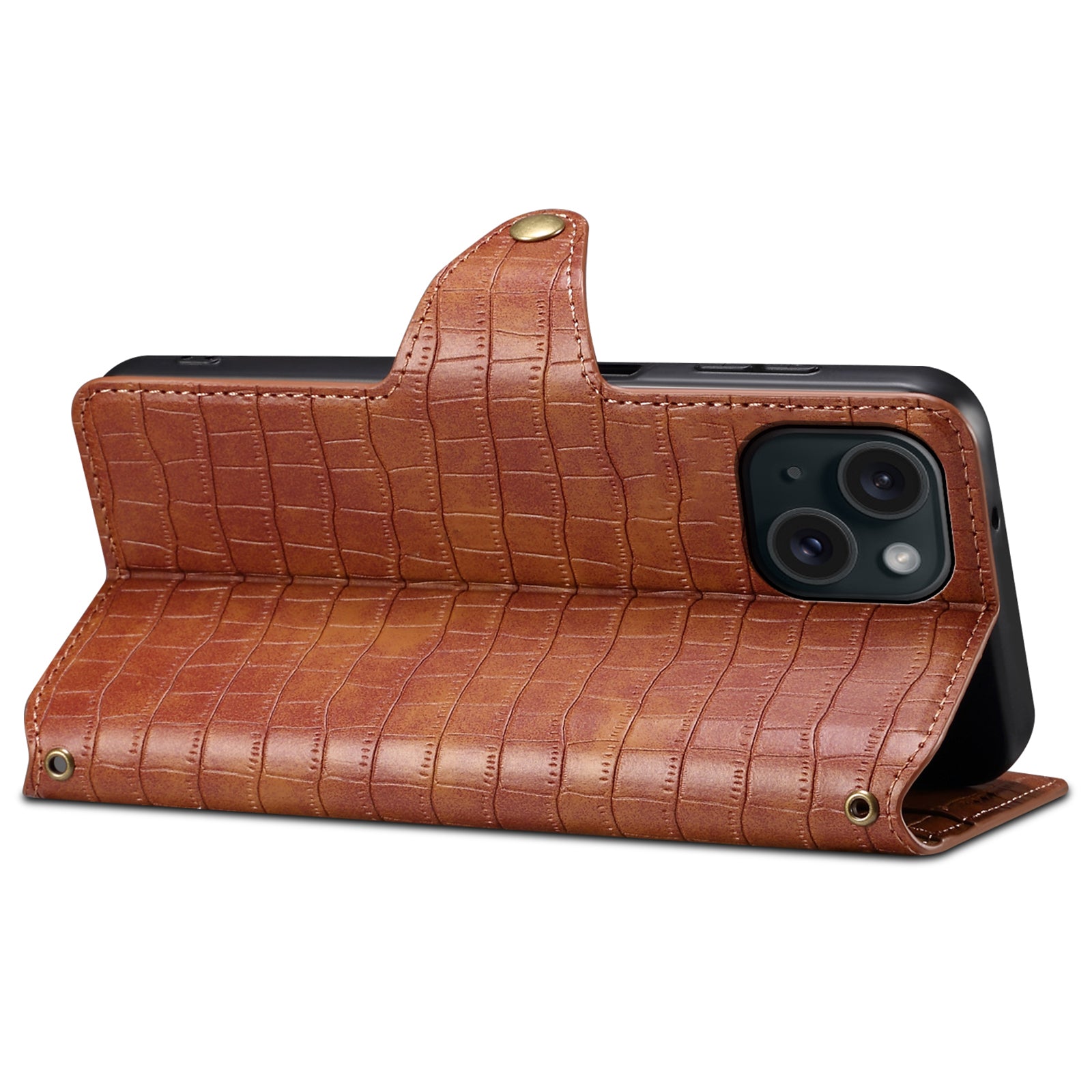 For iPhone 14 Case Crocodile Texture Leather Phone Cover with Wallet Card Slots