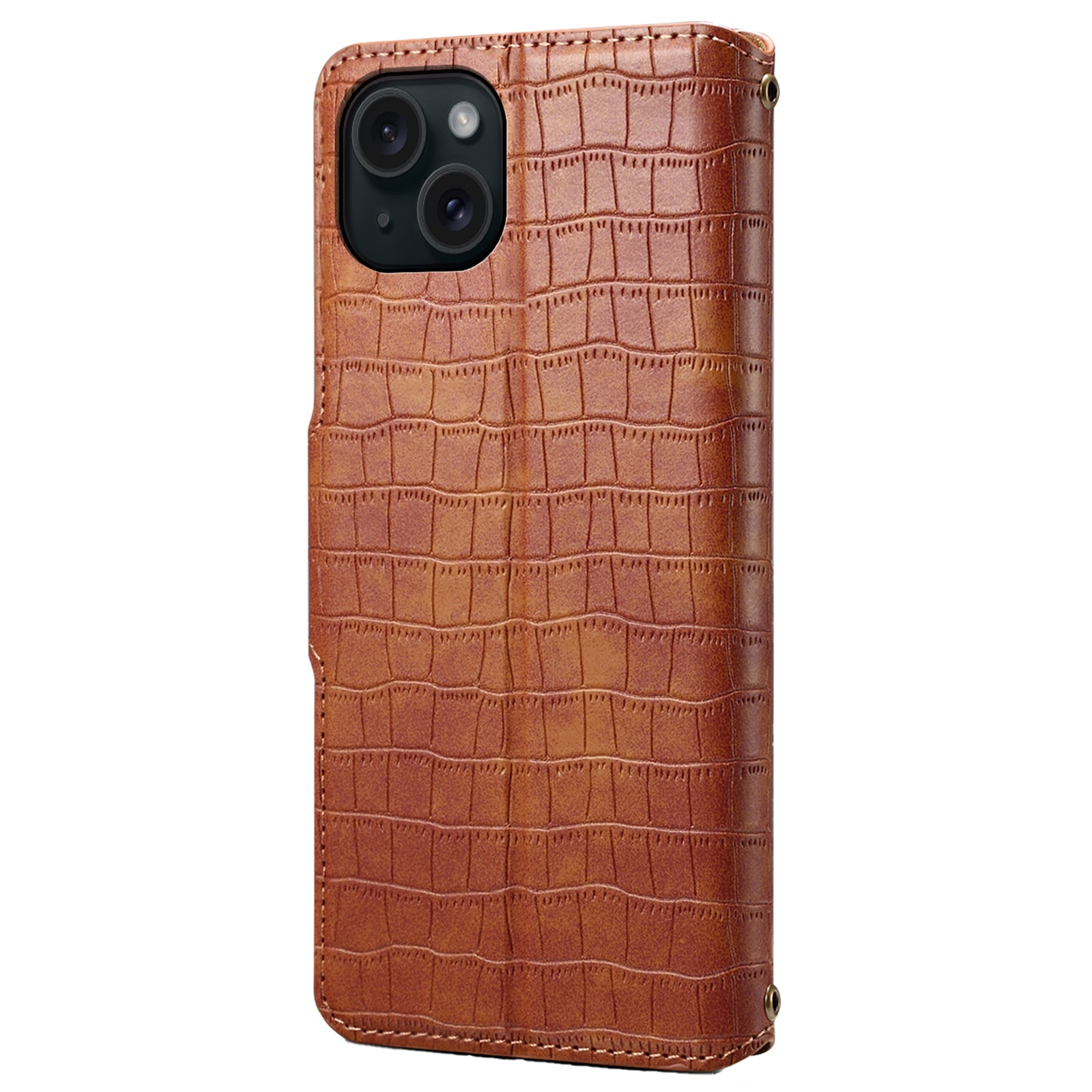 For iPhone 14 Plus Wallet Leather Case Crocodile Texture Stand Protective Phone Cover