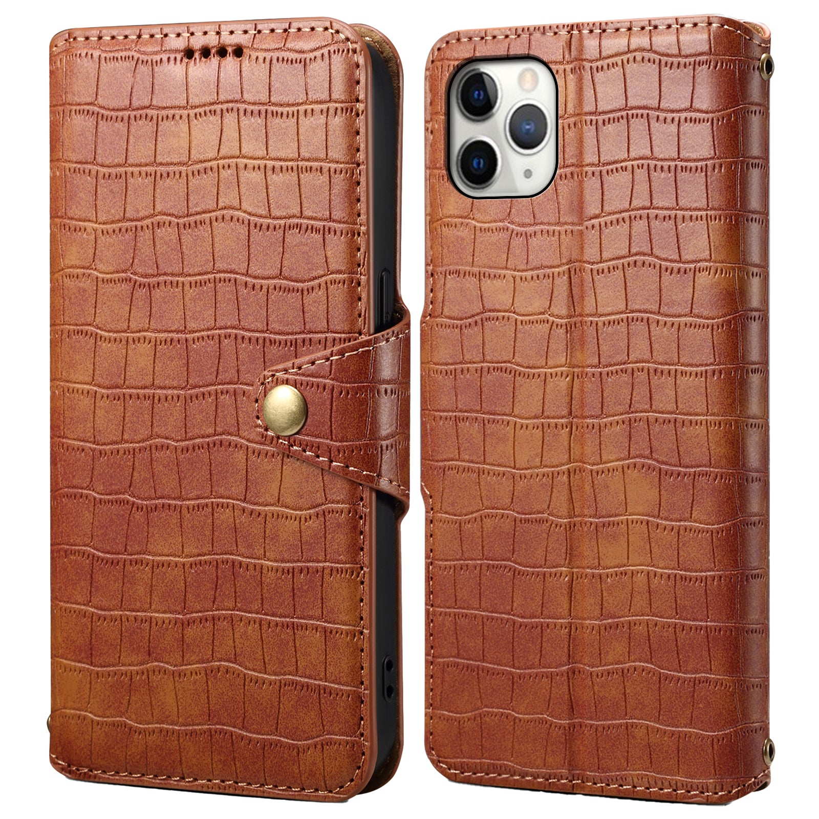 For iPhone 11 Pro Max Magnetic Phone Case PU Leather Magnetic Clasp Wallet Cover