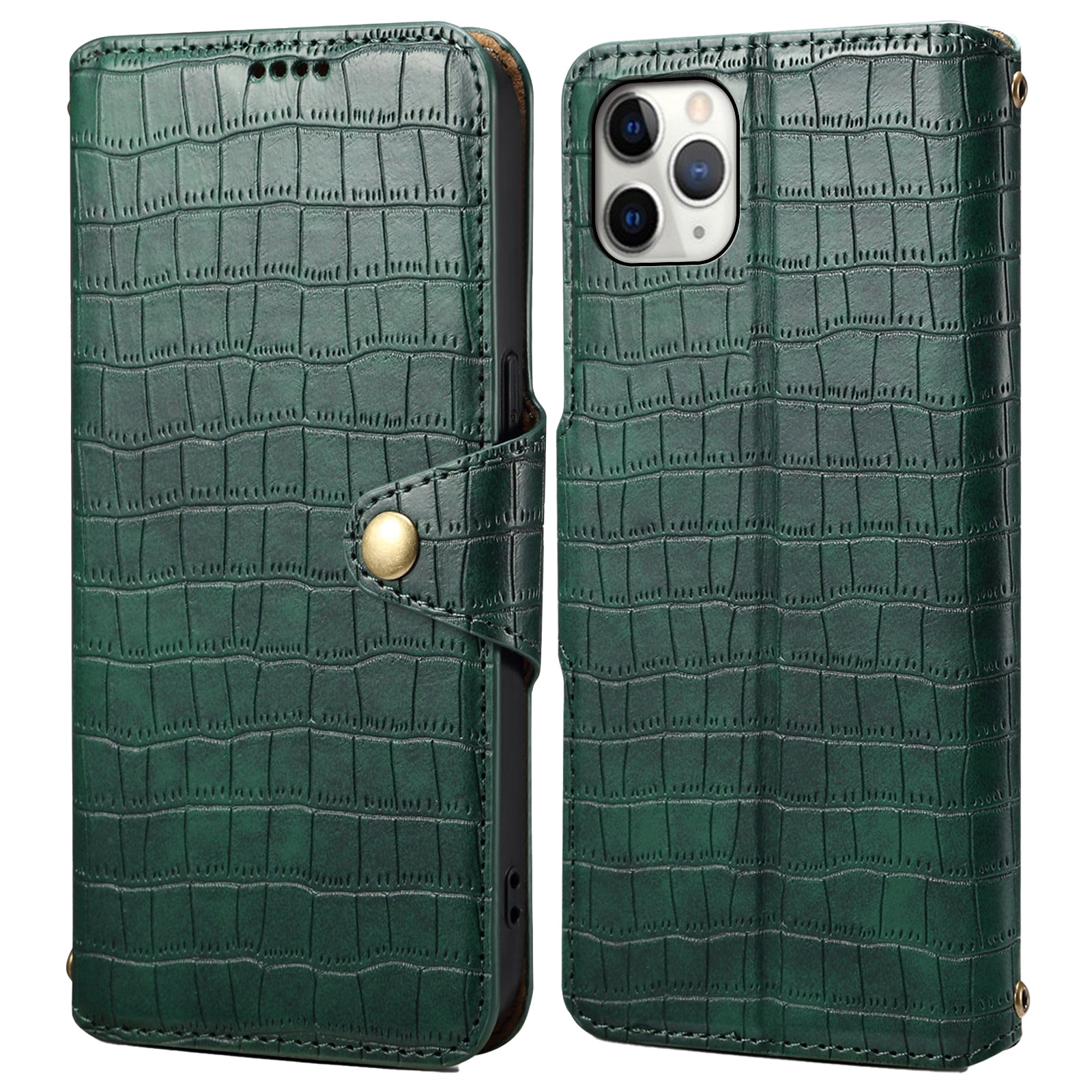 For iPhone 11 Pro Max Magnetic Phone Case PU Leather Magnetic Clasp Wallet Cover