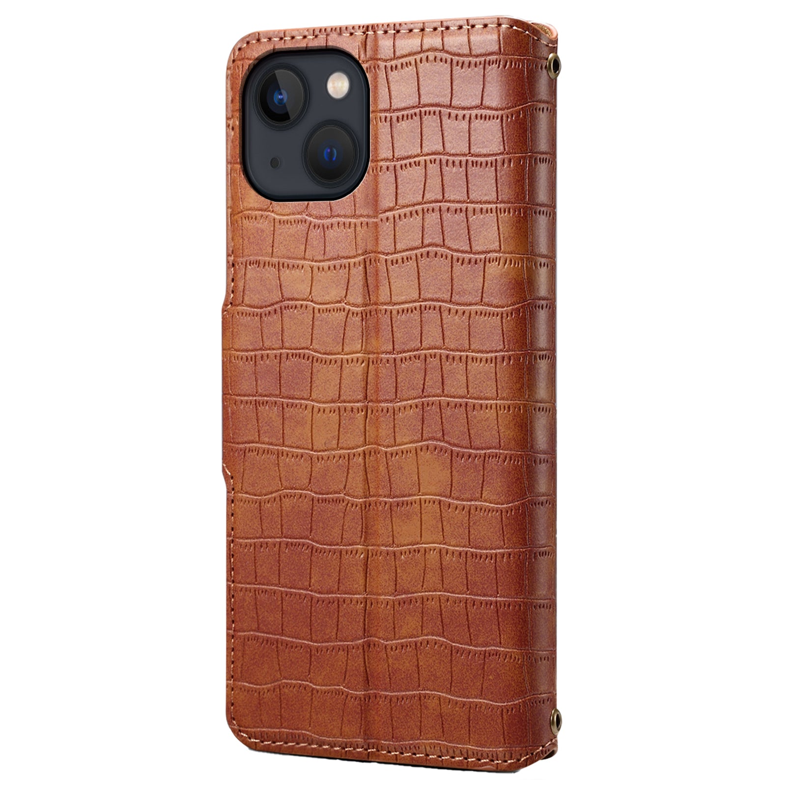 Wallet Cell Phone Cover for iPhone 13 6.1 inch PU Leather Case with Stand Crocodile Texture